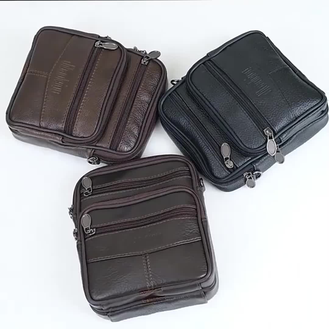 Borsa a Tracolla Uomo in Vera Pelle Nera - Nuova Collezione - - bags bags for men borsa borsa tracolla Crossbody Bags pelle Shoulder & Crossbody Bags tracolla uomo - Concept Palermo