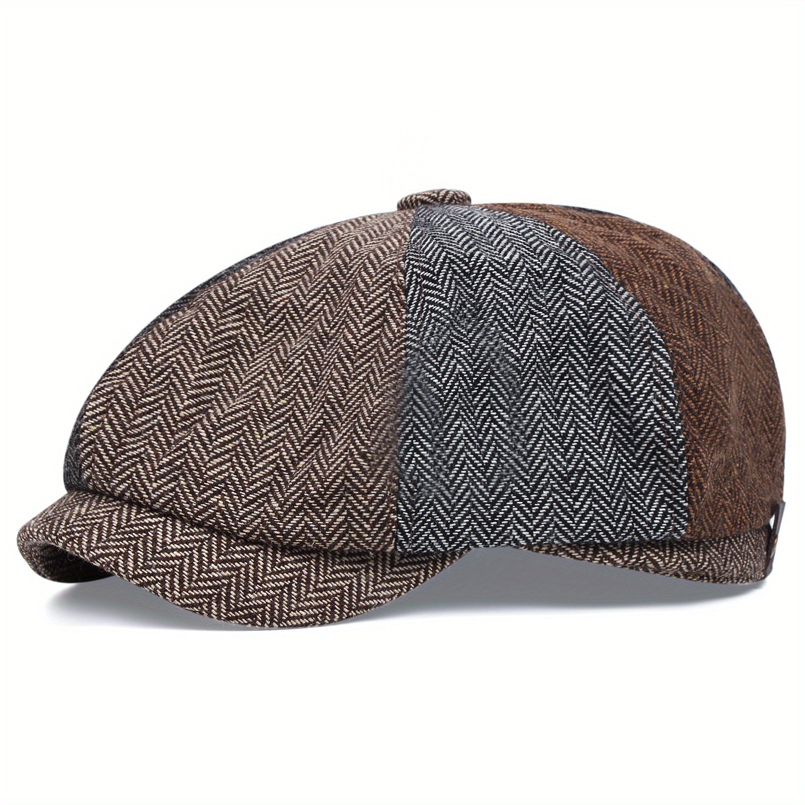 Cappellino retrò con otto pannelli in tessuto tweed a spina di pesce, berretto casual a righe Lino Uomo - Confronto dei colori - berretto cappellino cappellino retr caps casual hats lino men's hat otto pannelli - Concept Palermo