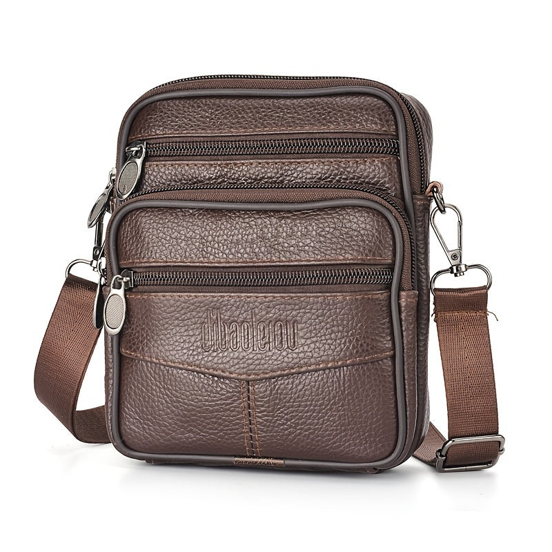 Borsa a Tracolla Uomo in Vera Pelle Nera - Nuova Collezione - Marrone chiaro - bags bags for men borsa borsa tracolla Crossbody Bags pelle Shoulder & Crossbody Bags tracolla uomo - Concept Palermo