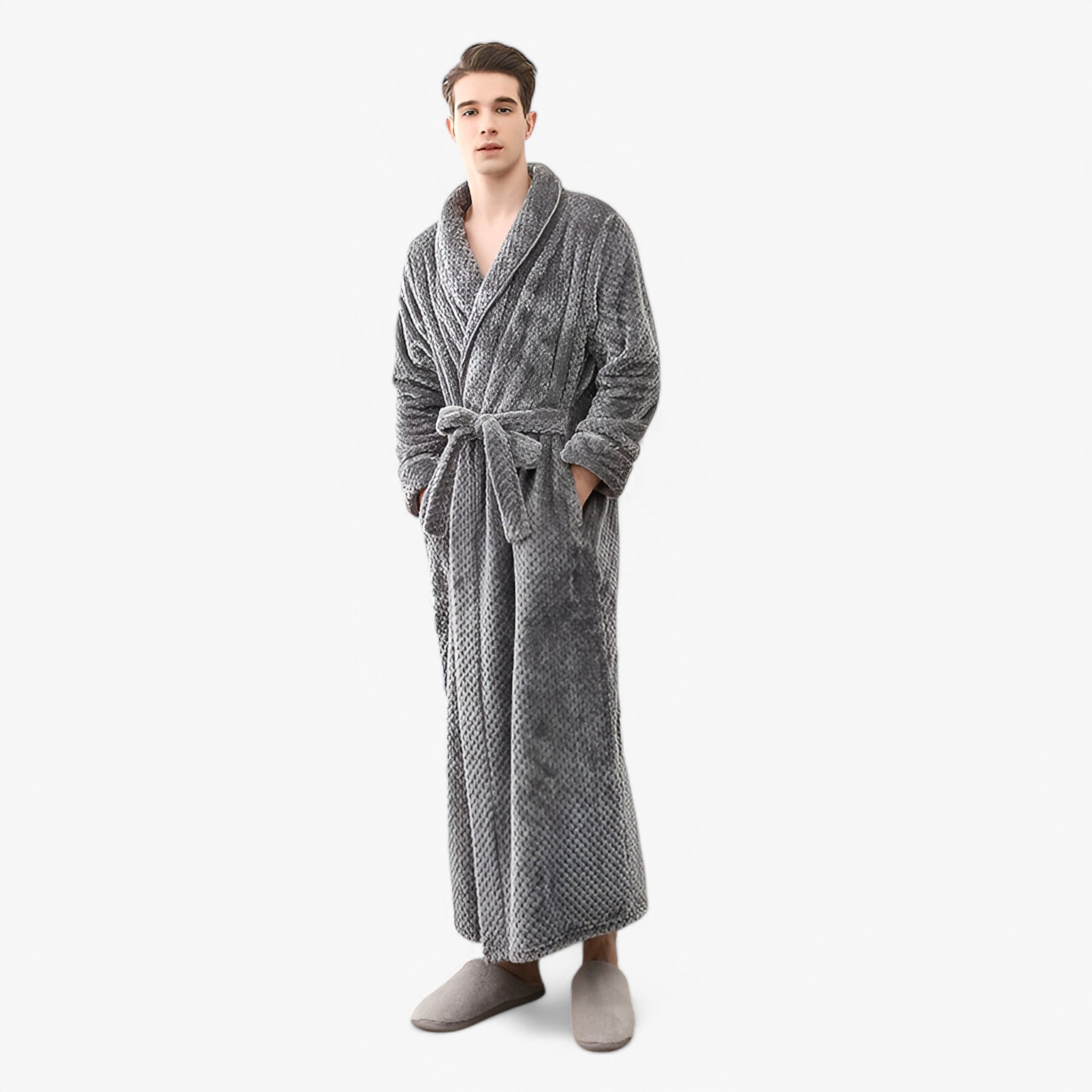 Morbido Accappatoio in Pile Donna - Grigio - accappatoio accappatoio pile Autumn Bathrobes donna Fleece Fluffy Long Sleeve Nightgown Pajama pile Pocket Robe Sleepwear sofia | morbido accappatoio in pile - € Solid Color Spring Winter Women - Concept Palermo