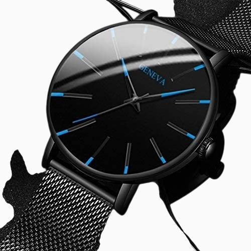 Orologio Uomo Elegante Nero Ultrasottile con Cinturino in Vera Pelle - - BFCM business new_for_google_may orologio orologio business ultrasottile uomo Watches Wristwatch - Concept Palermo
