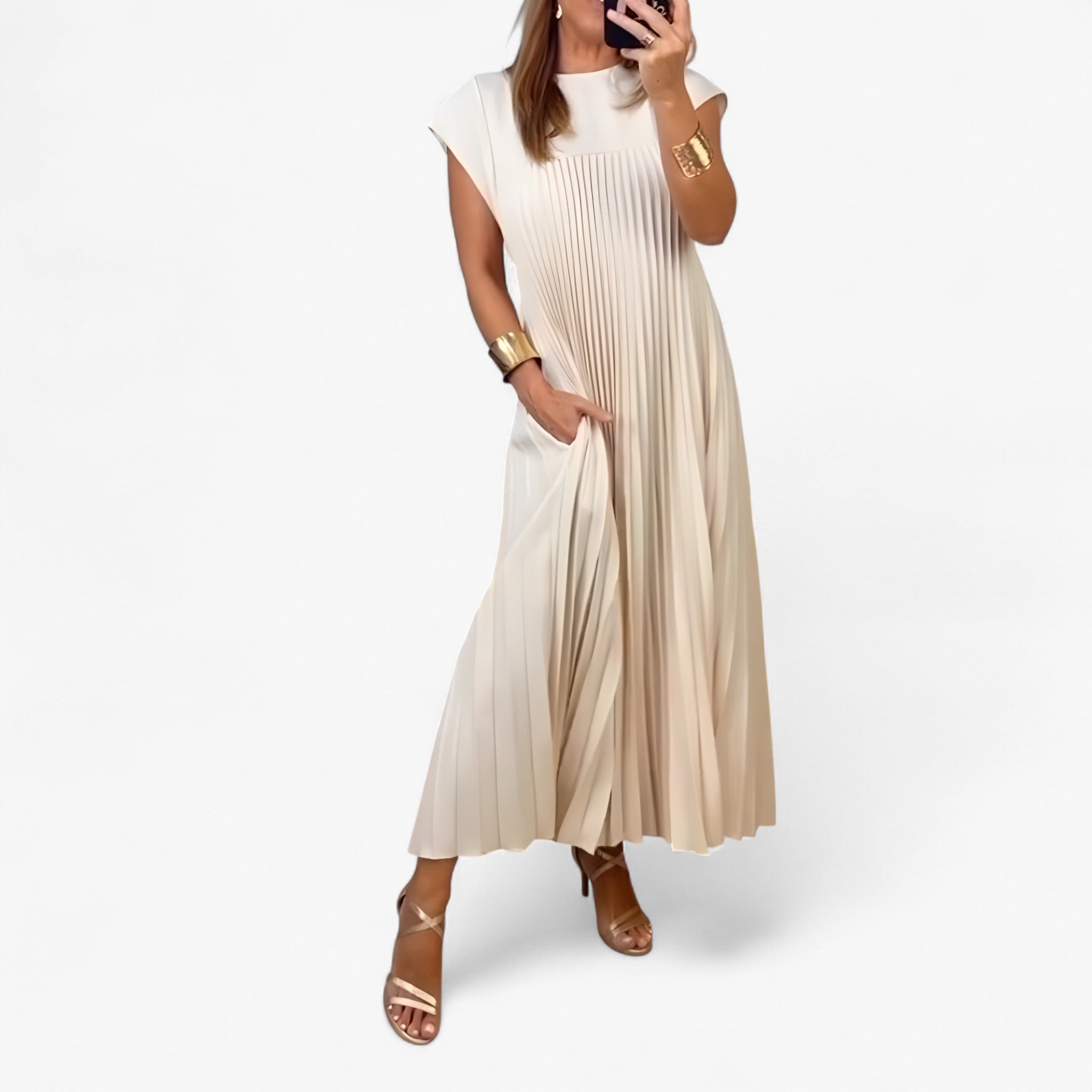 Vestito Senza Maniche con Pieghe Donna - - donna dresses maniche pieghe vestito vestito maniche - Concept Palermo