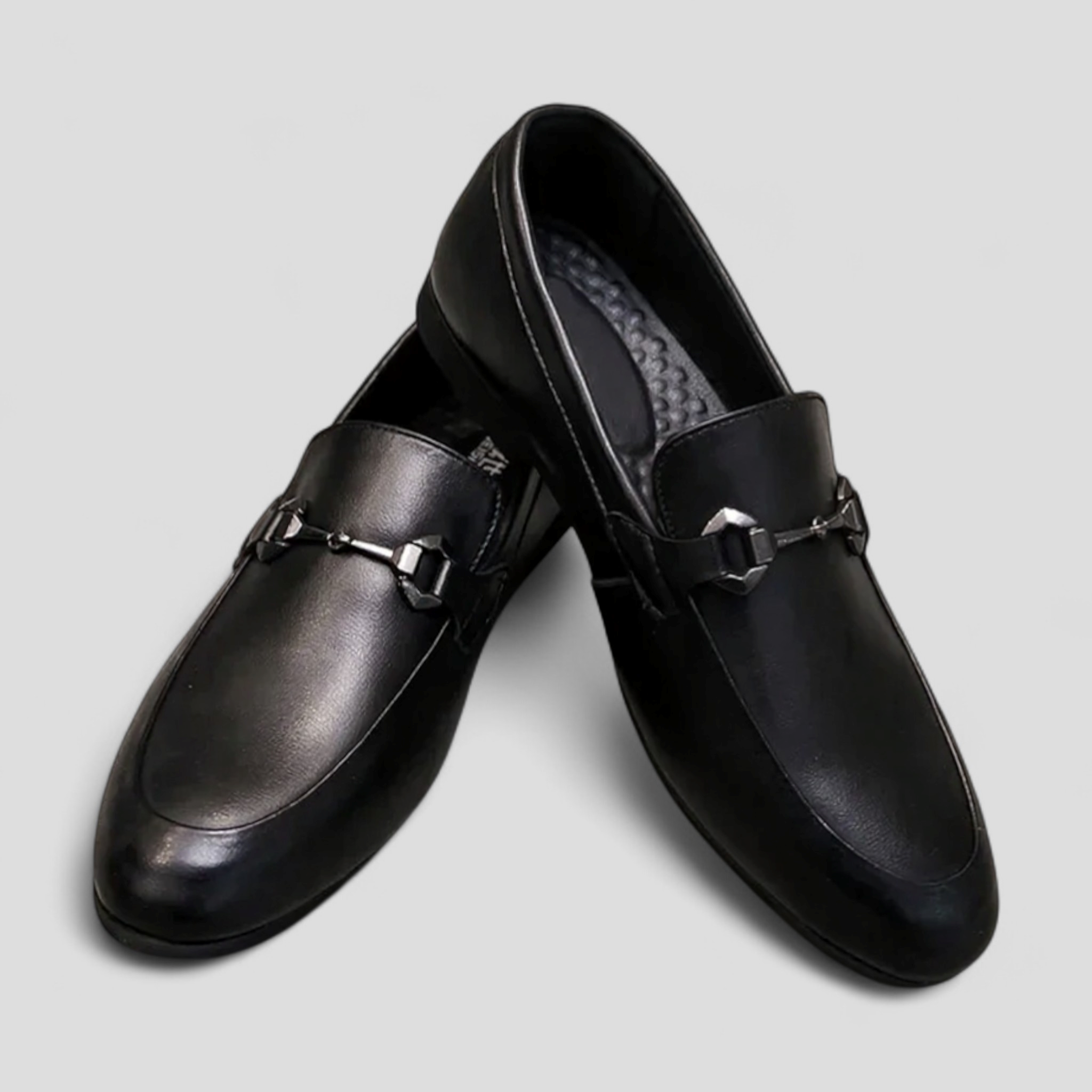 Mocassini classici da uomo in pelle nera con fibbia decorativa - - classici decorativa fibbia Men's Shoes mocassini mocassini classici nera pelle shoes Shoes men - Concept Palermo