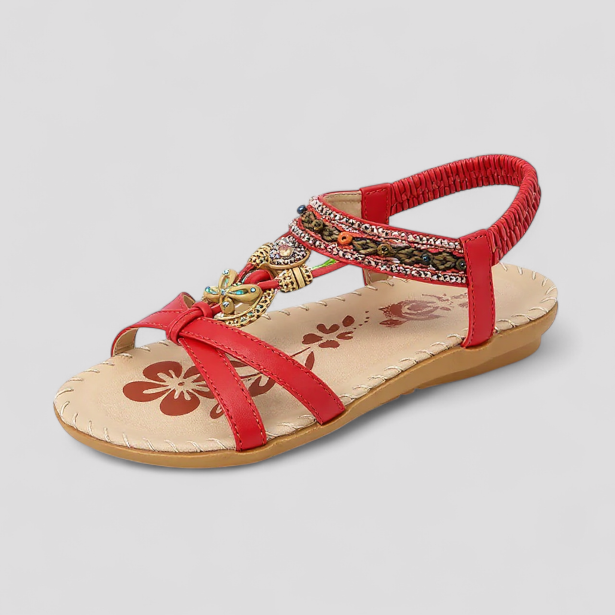 Sandali Bassi Donna Comodi in Pelle Neri - Eleganti e Versatili - Rosso - bassi comodi donna sandali sandali antiscivolo sandali comfort sandali con cinturino sandali donna sandali eleganti sandali estivi sandali leggeri sandali ortopedici sandali vegan sandals scarpe da passeggio scarpe sostenibili - Concept Palermo
