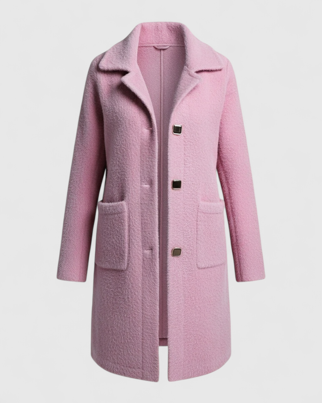 Giacca Invernale Donna e Confortevole - Rosa - confortevole donna giacca giacca a bottoni giacca autunno giacca calda giacca comfort giacca elegante giacca in lana giacca invernale giacca Lente giacca longline giacca moda giacca taglie grandi giacca tasche giacca versatile giubbotti invernale - Concept Palermo