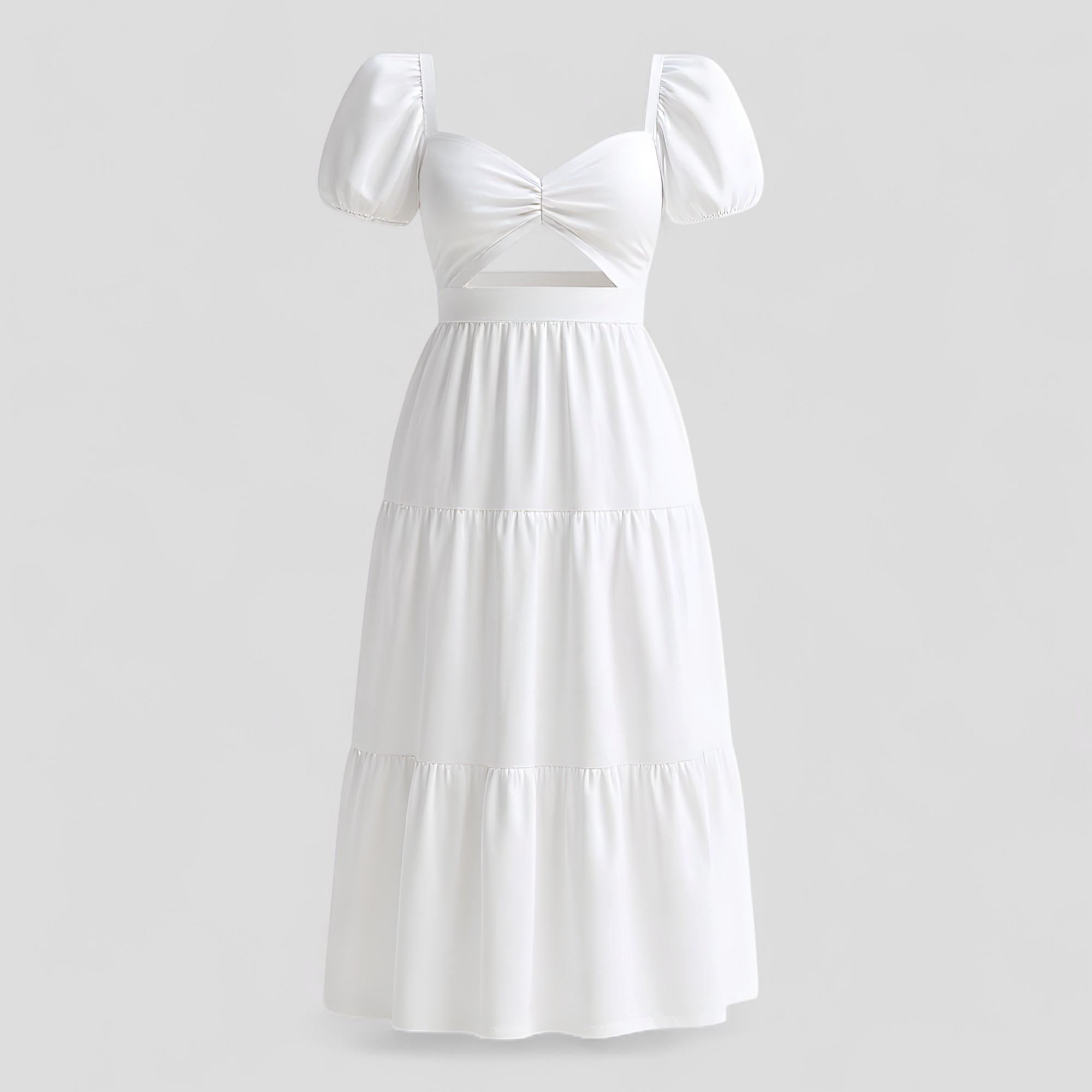 Abito Donna - Bianco - abbigliamento femminile abito abito casual abito chic abito donna abito elegante abito estivo abito versatil comfort elegante donna dresses gonna lunga look sofisticato mezza manica moda estate stile moderno taglia unica tendenze moda - Concept Palermo