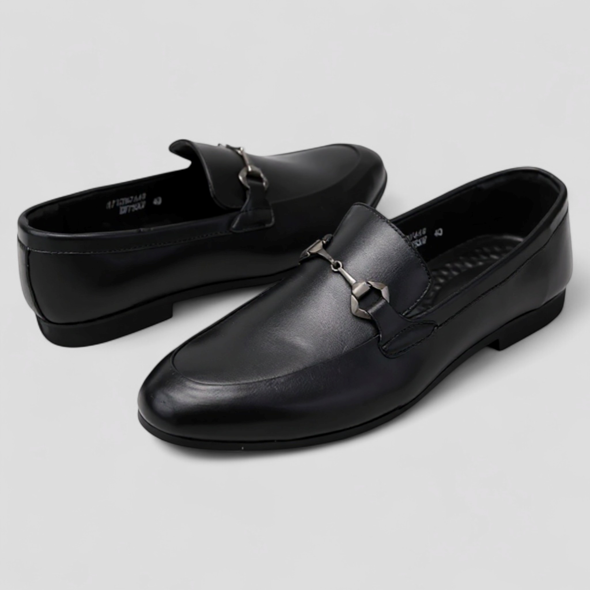 Mocassini classici da uomo in pelle nera con fibbia decorativa - - classici decorativa fibbia Men's Shoes mocassini mocassini classici nera pelle shoes Shoes men - Concept Palermo