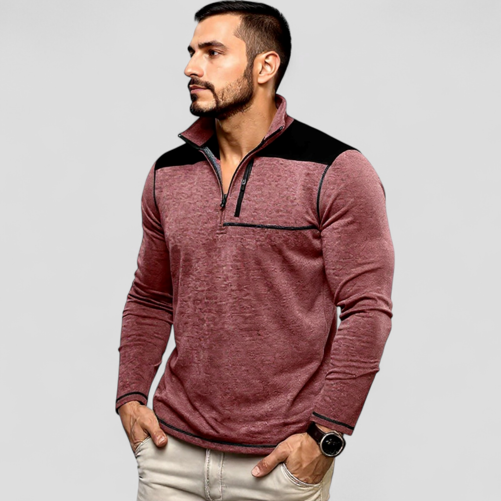 Giacca Invernale Uomo Con Collo Alto - - collo giacca giacca collo alto giacca cotone giacca esterna giacca invernale giacca maniche lunghe giacca moda giacca poliestere giacca tattica giacca uomo giacca zip invernale men's sweater uomo - Concept Palermo