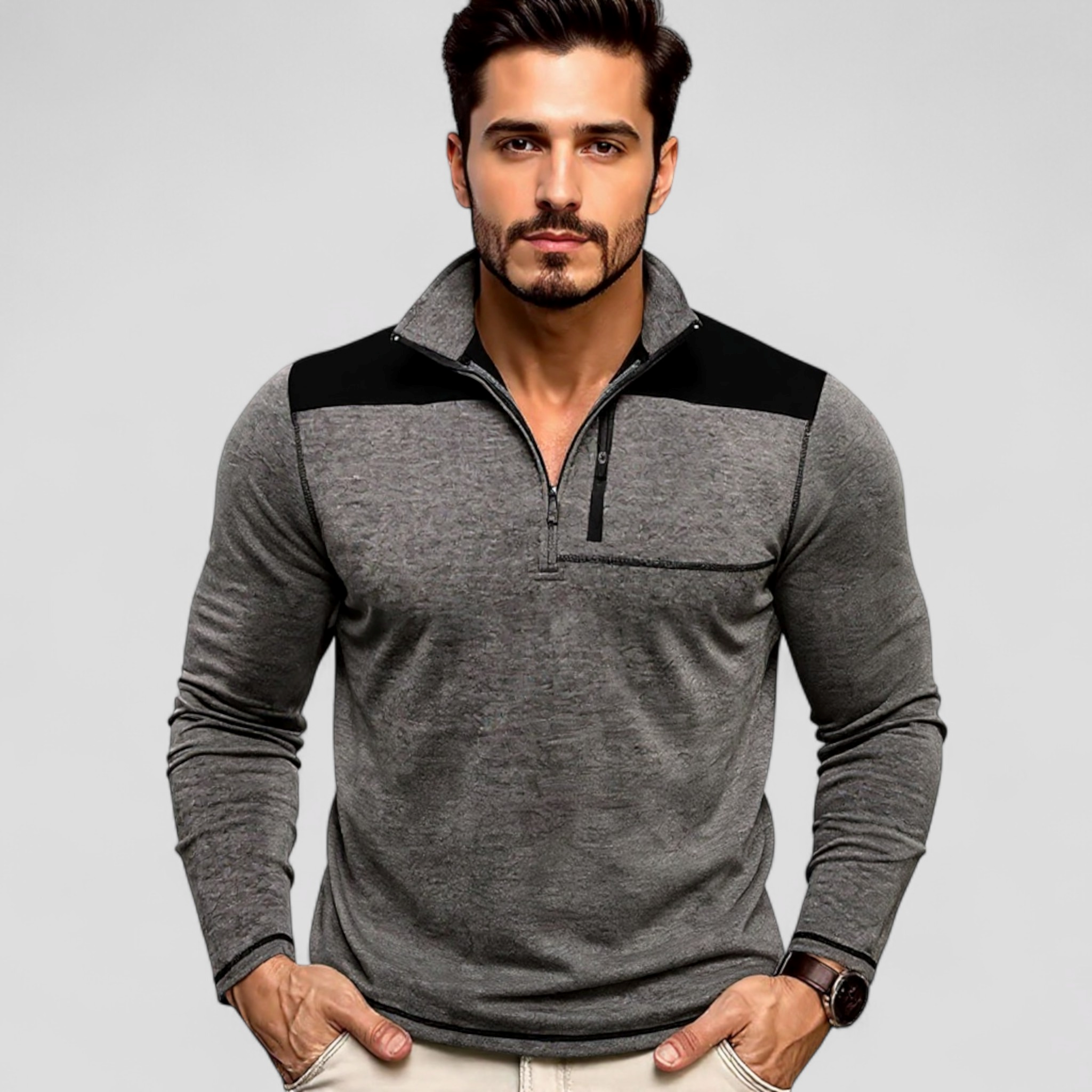 Giacca Invernale Uomo Con Collo Alto - - collo giacca giacca collo alto giacca cotone giacca esterna giacca invernale giacca maniche lunghe giacca moda giacca poliestere giacca tattica giacca uomo giacca zip invernale men's sweater uomo - Concept Palermo