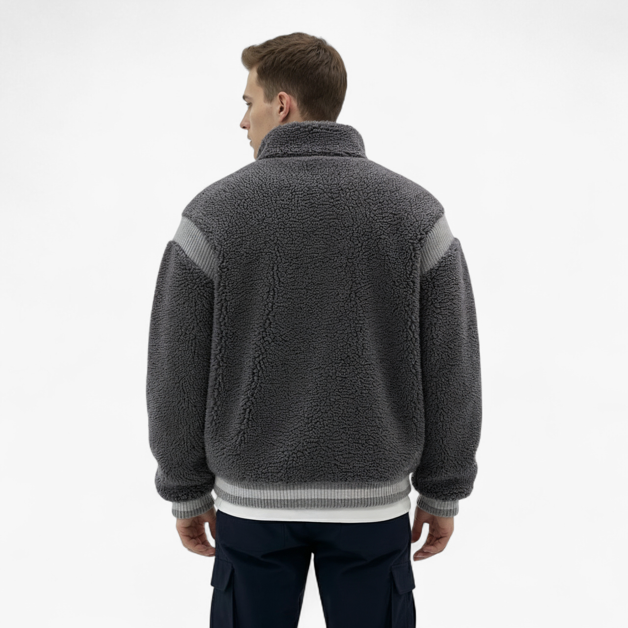 Giacca Invernale Uomo Calda con Collo Rialzato Rosso Cotone - - abbigliamento invernale calda collo collo rialzato coton pile cotone giacca giacca calda giacca grigia giacca invernale giacca sportiva giacca trendy giubbotti da uomo invernale moda uomo rialzato stile moderno - Concept Palermo