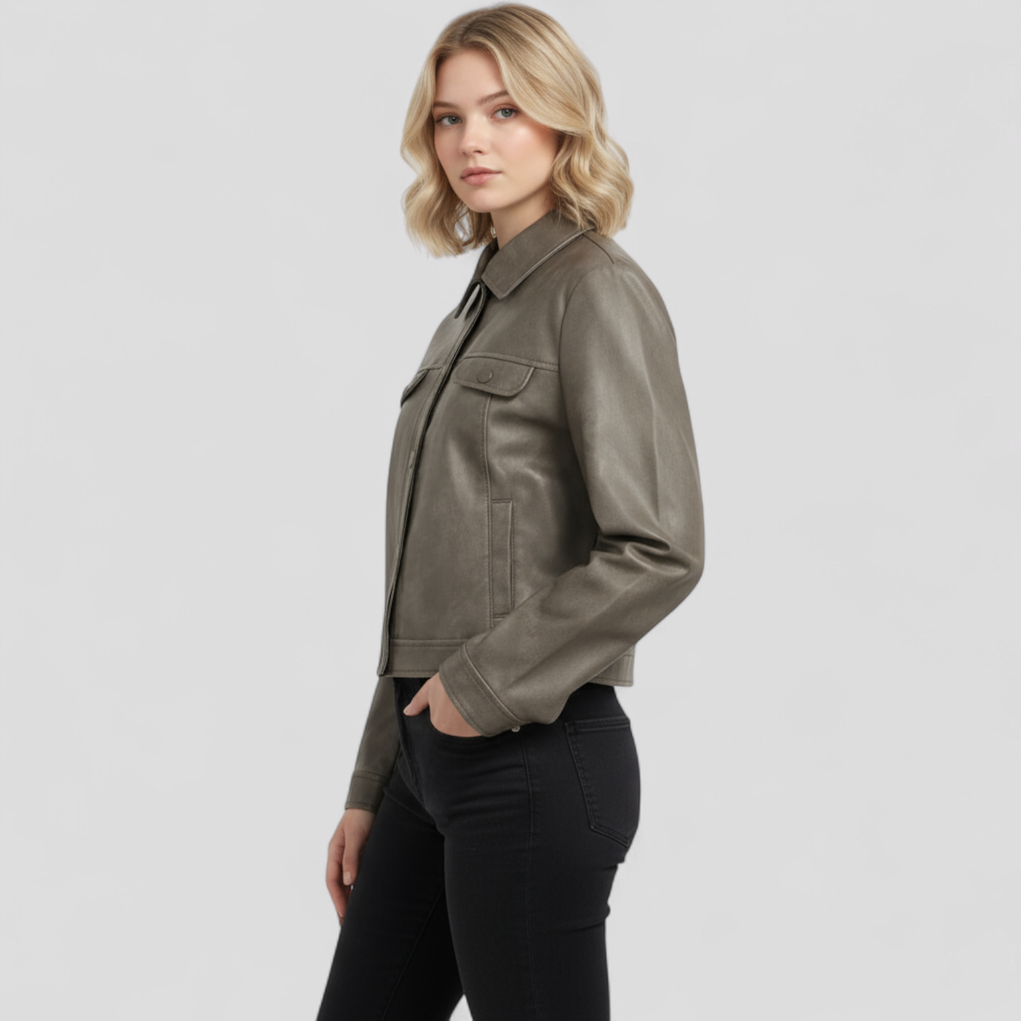 Giacca in pelle sottile da donna - - donna giacca giacca pelle Jackets & Coats pelle sottile Women jackets women's coats & jackets - Concept Palermo