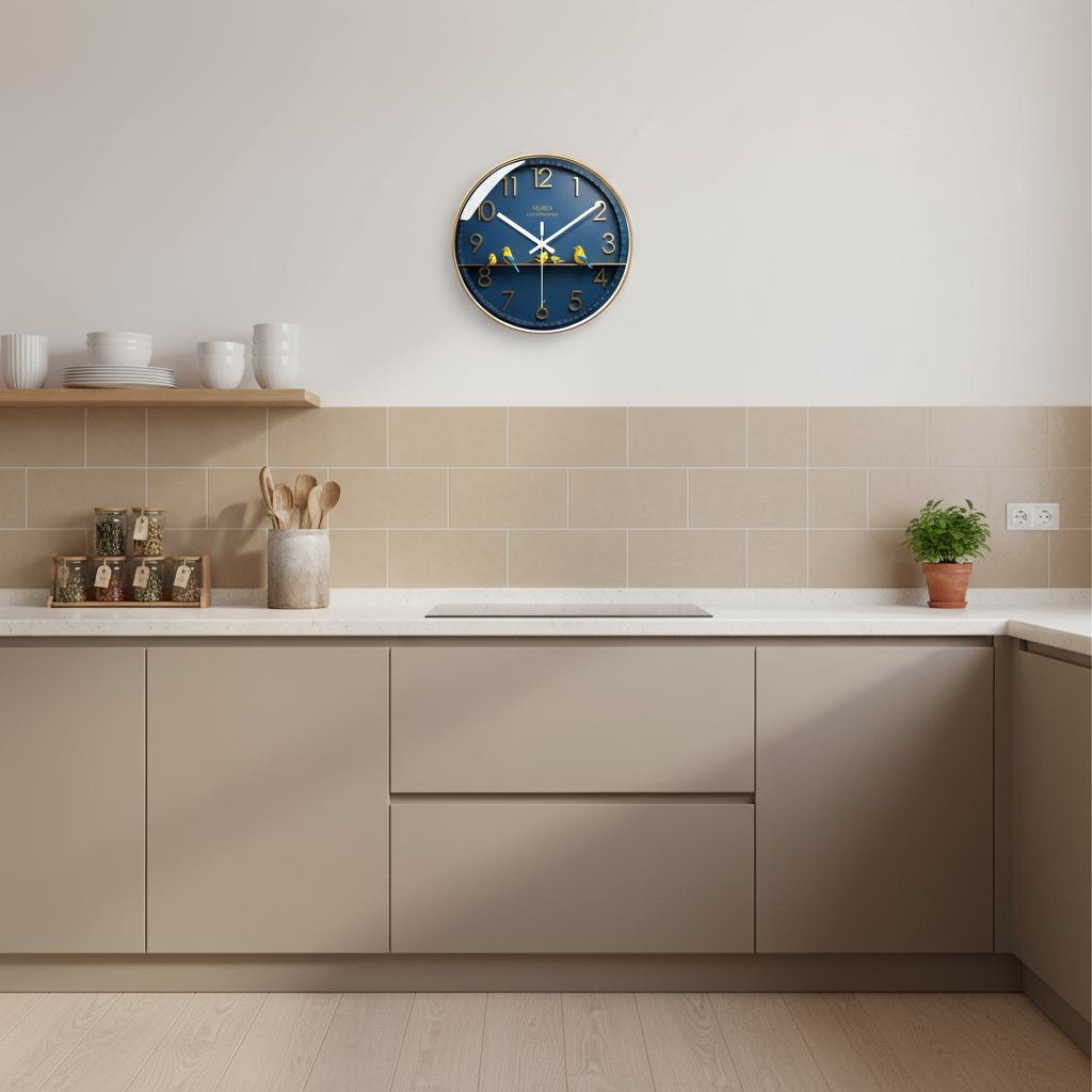 Orologio da Parete Silenzioso in Vetro Design Moderno per Soggiorno/Cucina