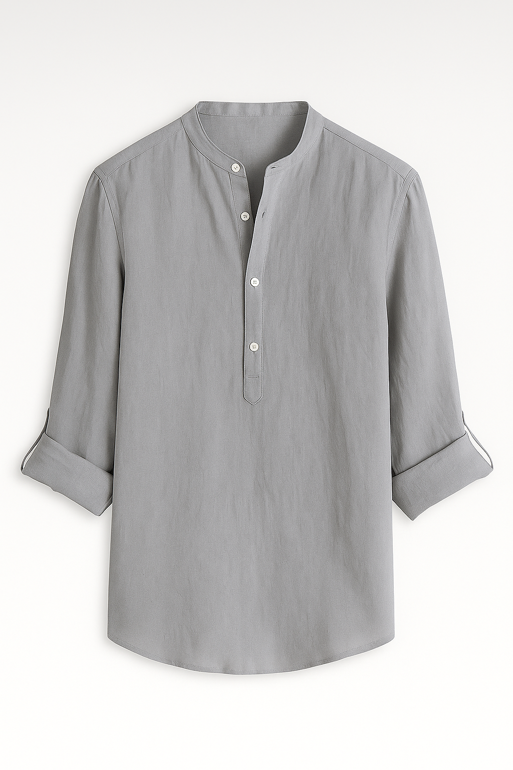 Camicia Uomo Leggera in Lino, Traspirante, Manica Lunga - Grigio - camicia camicia leggera leggera lino men men's top clothes Shirts uomo - Concept Palermo