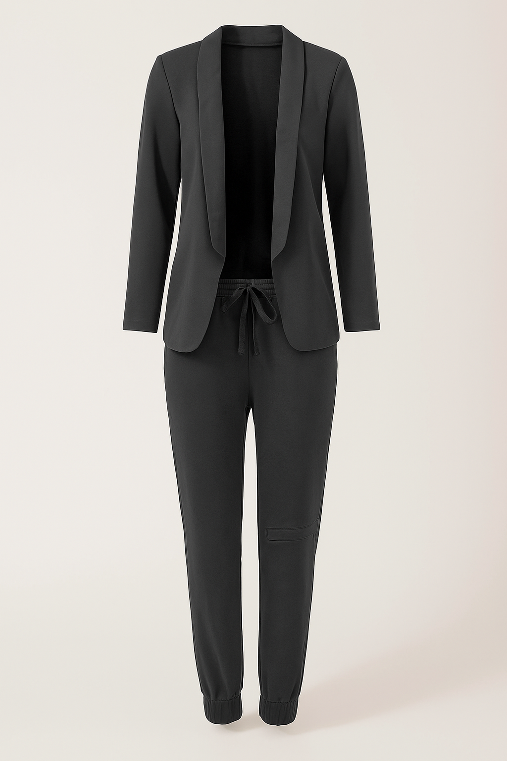 Completo Blazer e Pantaloni Jogger Elegante da Donna - Grå - amelie | set da donna blazer con pantaloni jogger - € blazer donna donna blazer fashion jogger pantaloni Pants women set blazer women - Concept Palermo