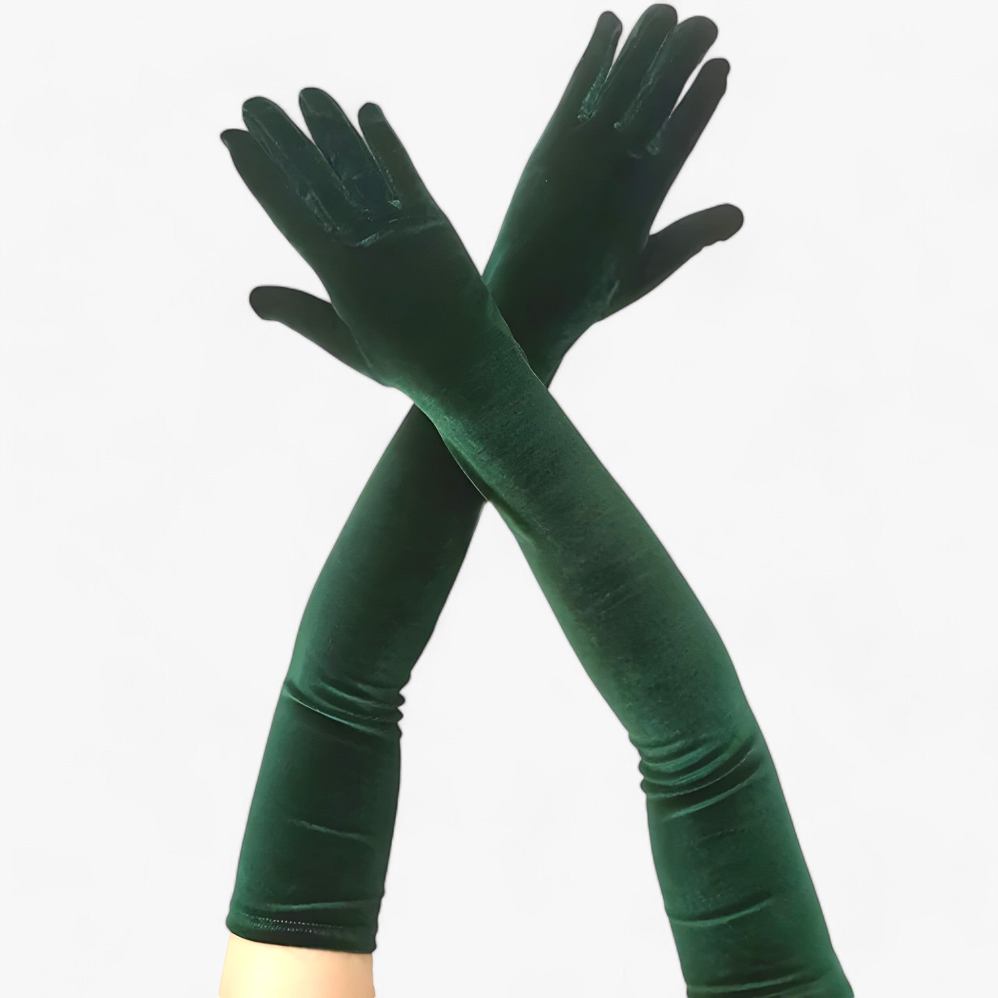 Guanti di velluto da donna - stile retrò e calore - Verde 65cm Taglia unica - calore donna gloves & mittens guanti guanti velluto retr stile velluto - Concept Palermo