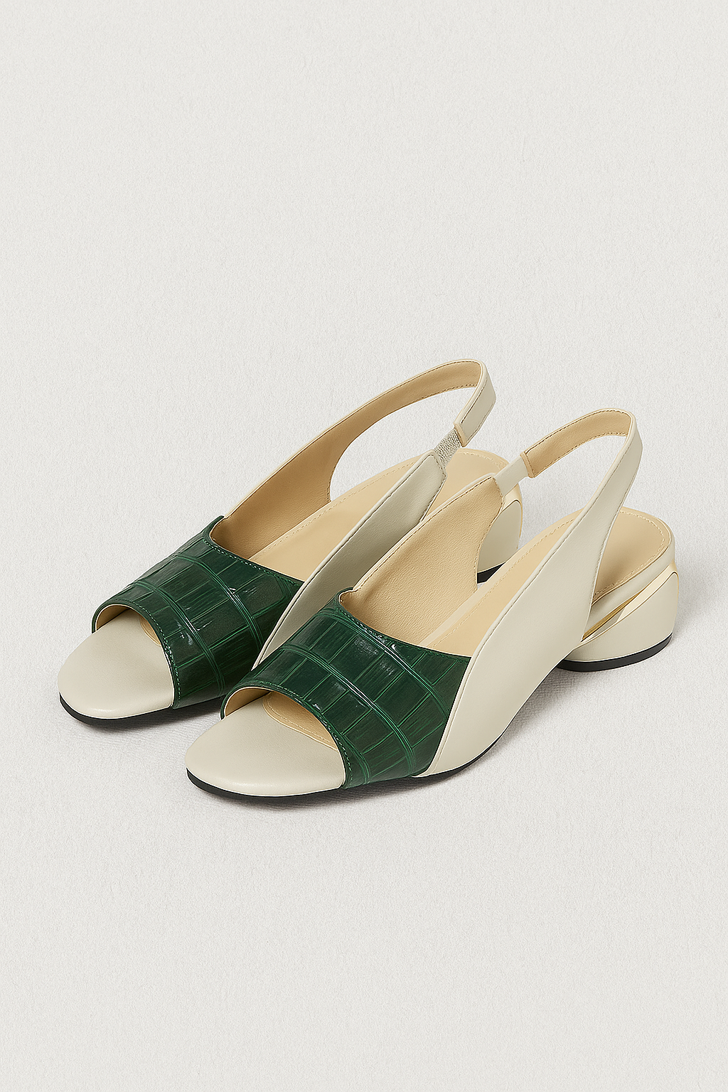 Sandali Donna Slingback in Vera Pelle Pitone, Tacco Blocco Medio Elegante - Verde - blocco Frauen Absätze Gifts for women motivo rettile sandali sandali slingback sandals shoes for women slingback tacco women Womens womens fashion - Concept Palermo