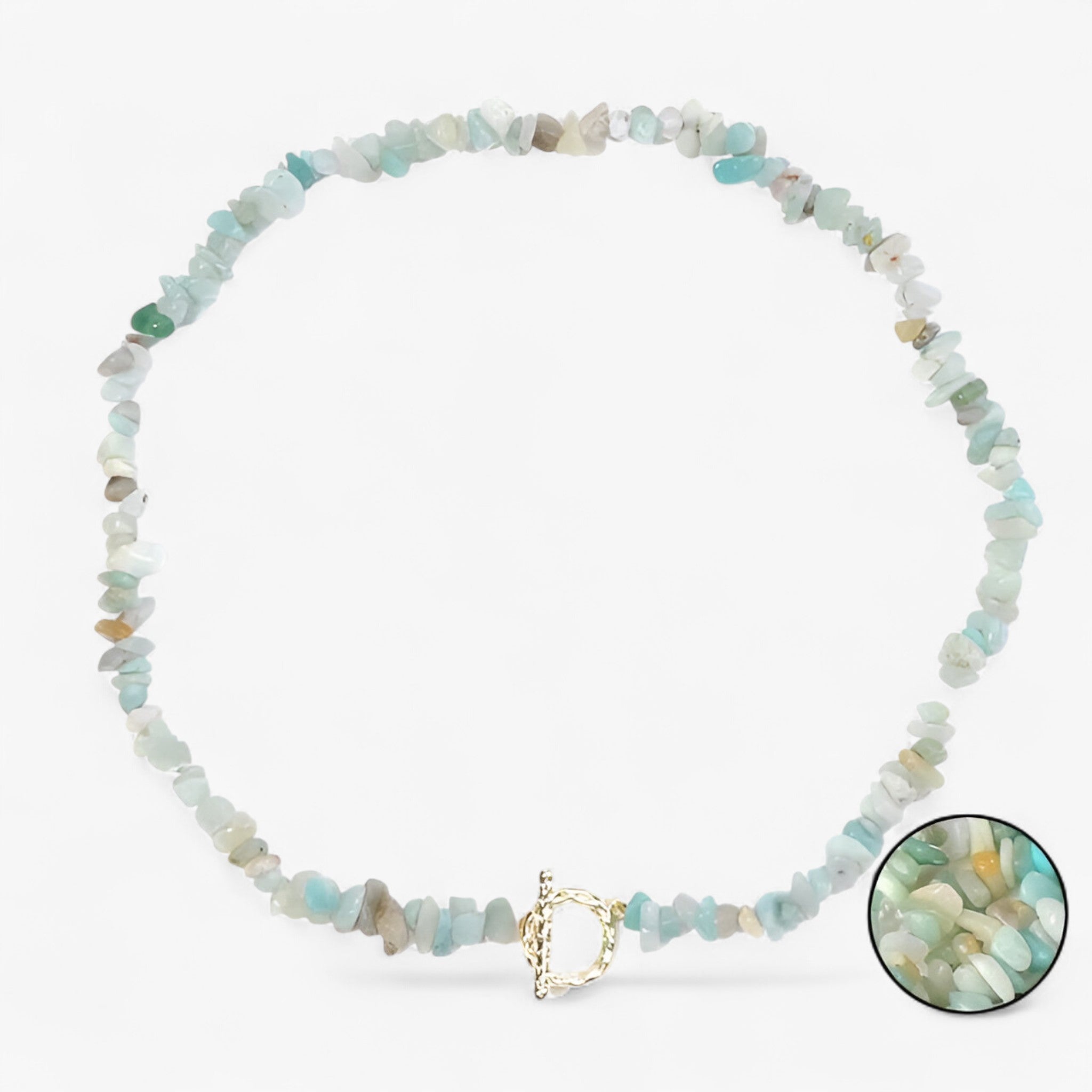Collana di pietre semipreziose bohemien con pietra naturale e grani di pietra Lana Donna - Amazonite - bohemien collana collana pietre donna grani jewelry lana naturale NECKLACES Necklaces for Women - Concept Palermo