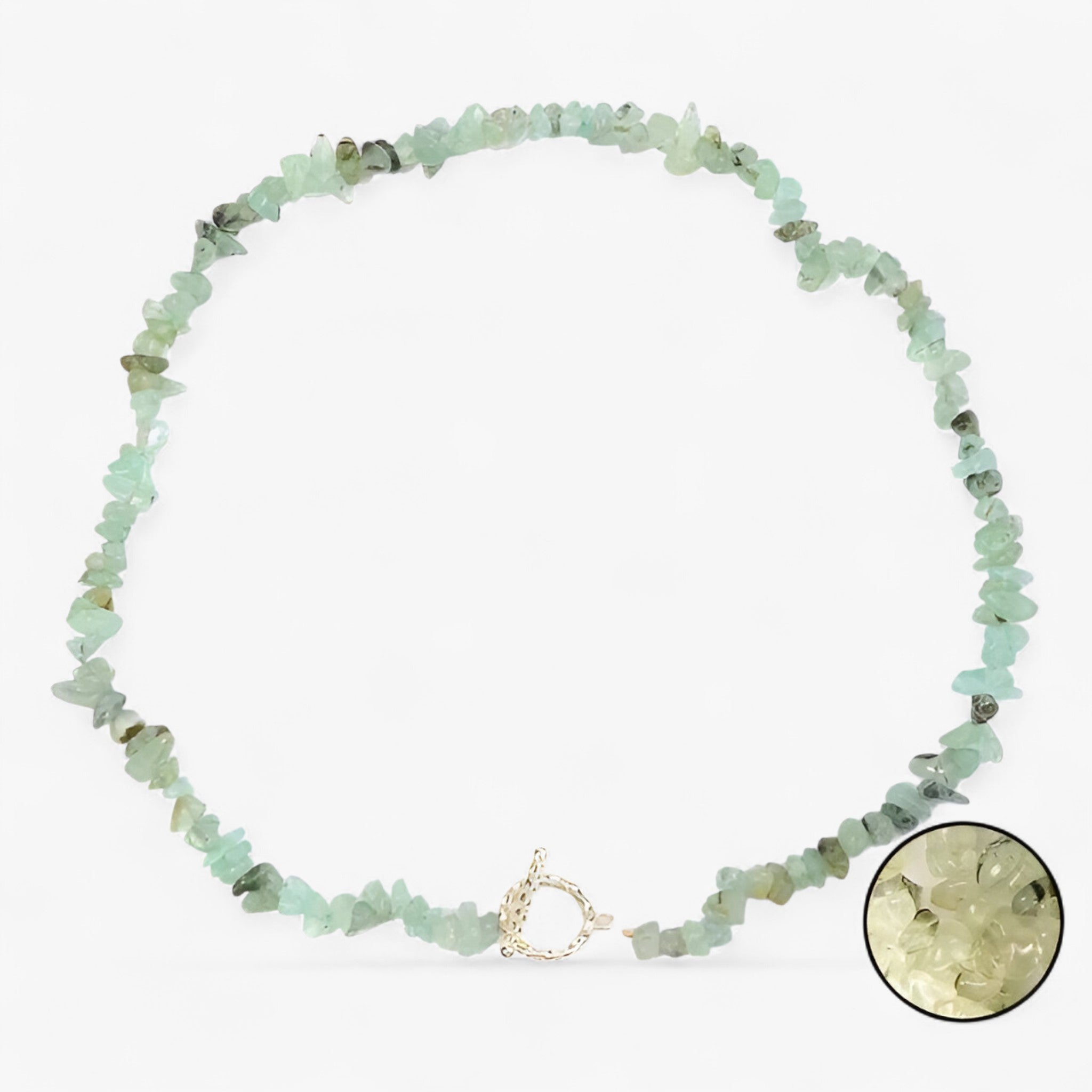 Collana di pietre semipreziose bohemien con pietra naturale e grani di pietra Lana Donna - Prehnite - bohemien collana collana pietre donna grani jewelry lana naturale NECKLACES Necklaces for Women - Concept Palermo