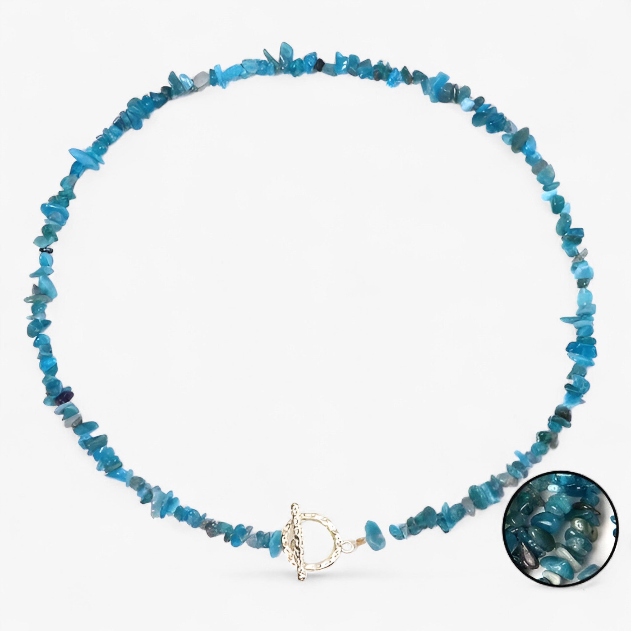 Collana di pietre semipreziose bohemien con pietra naturale e grani di pietra Lana Donna - Apatite - bohemien collana collana pietre donna grani jewelry lana naturale NECKLACES Necklaces for Women - Concept Palermo