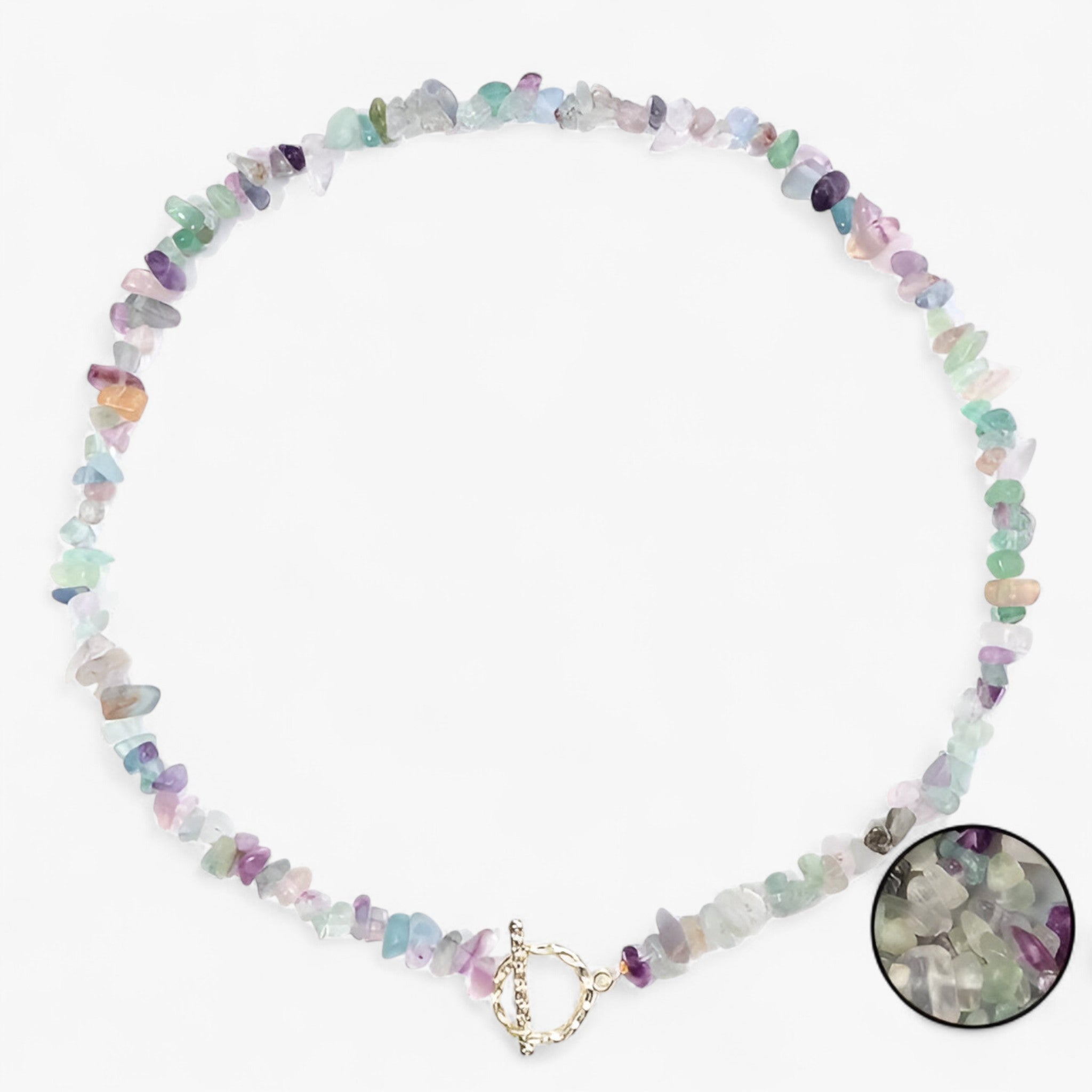 Collana di pietre semipreziose bohemien con pietra naturale e grani di pietra Lana Donna - Fluorite - bohemien collana collana pietre donna grani jewelry lana naturale NECKLACES Necklaces for Women - Concept Palermo