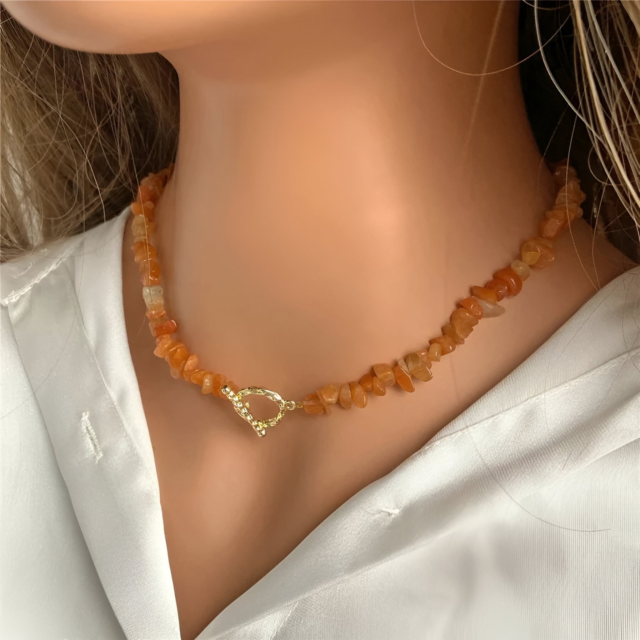 Collana di pietre semipreziose bohemien con pietra naturale e grani di pietra Lana Donna - - bohemien collana collana pietre donna grani jewelry lana naturale NECKLACES Necklaces for Women - Concept Palermo