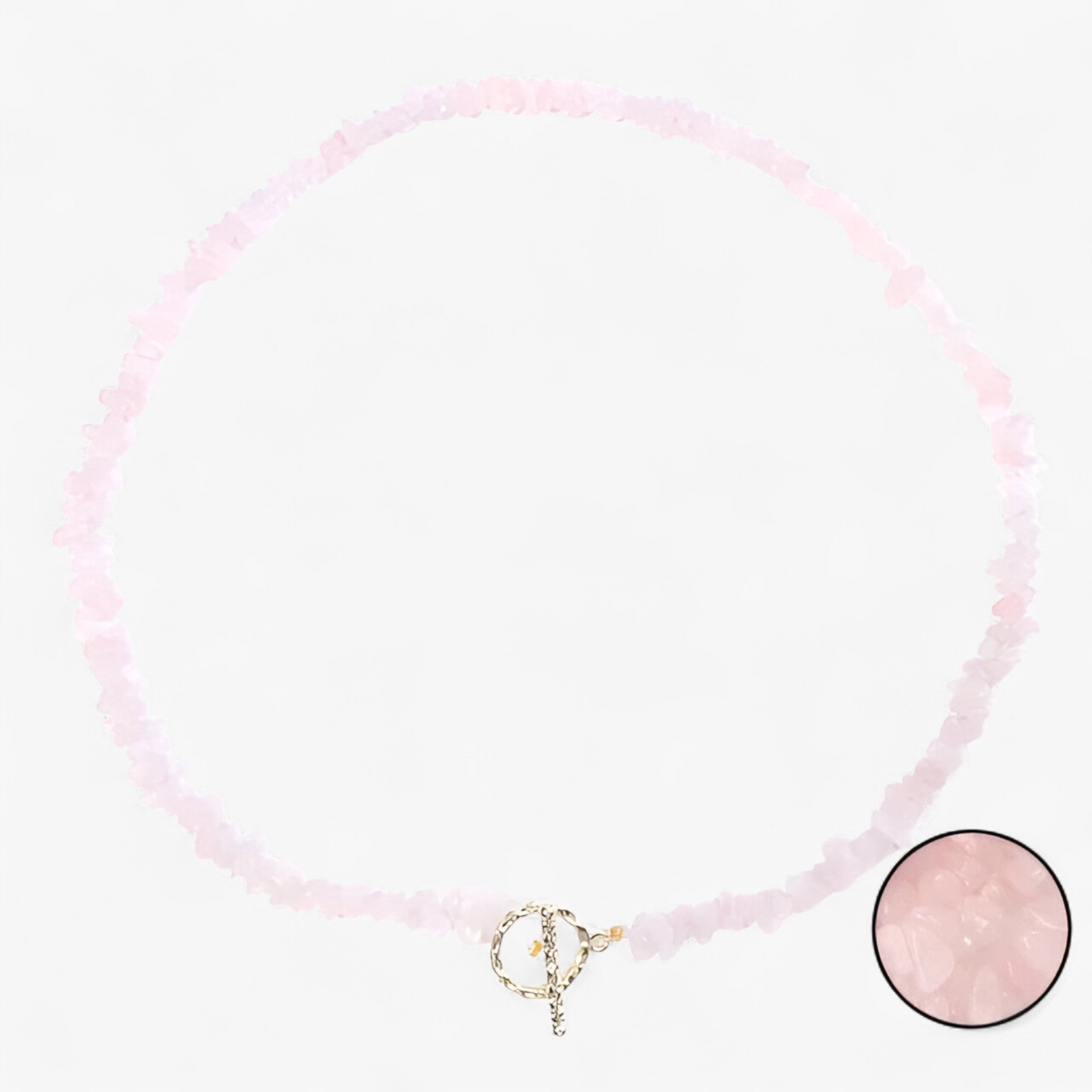 Collana di pietre semipreziose bohemien con pietra naturale e grani di pietra Lana Donna - Quarzo Rosa - bohemien collana collana pietre donna grani jewelry lana naturale NECKLACES Necklaces for Women - Concept Palermo