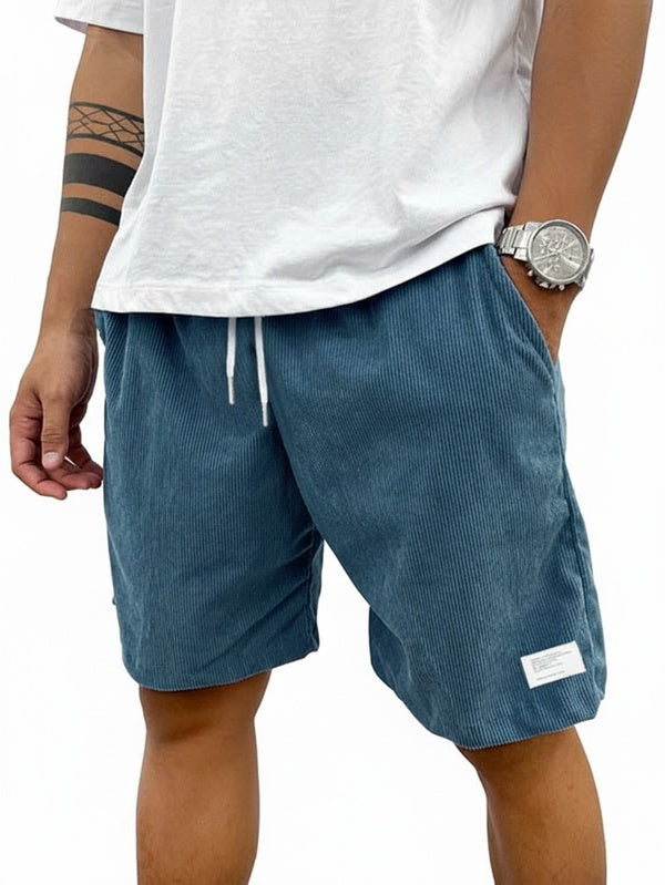 Heren Shorts met Elastische Taille en Koordjes, Relaxed Fit - - casual drawstring elastic waist elastische taille heren koordjes men's shorts relaxed fit shorts vrijetijd zomer - Laarhout Mode
