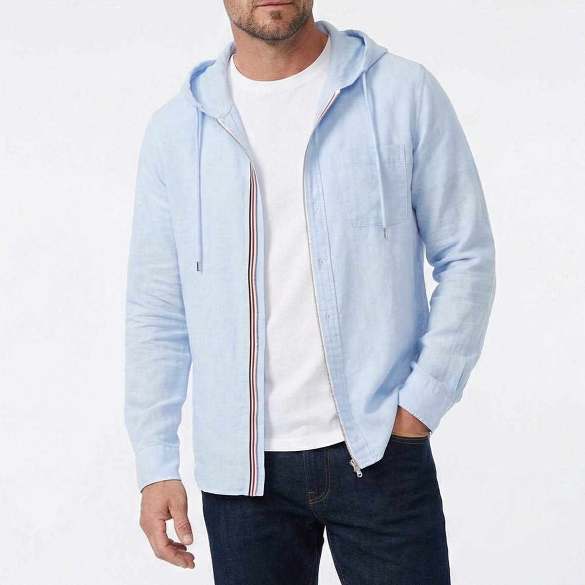 Maglia Cappuccio Misto Lino - Leggera, Traspirante Unisex