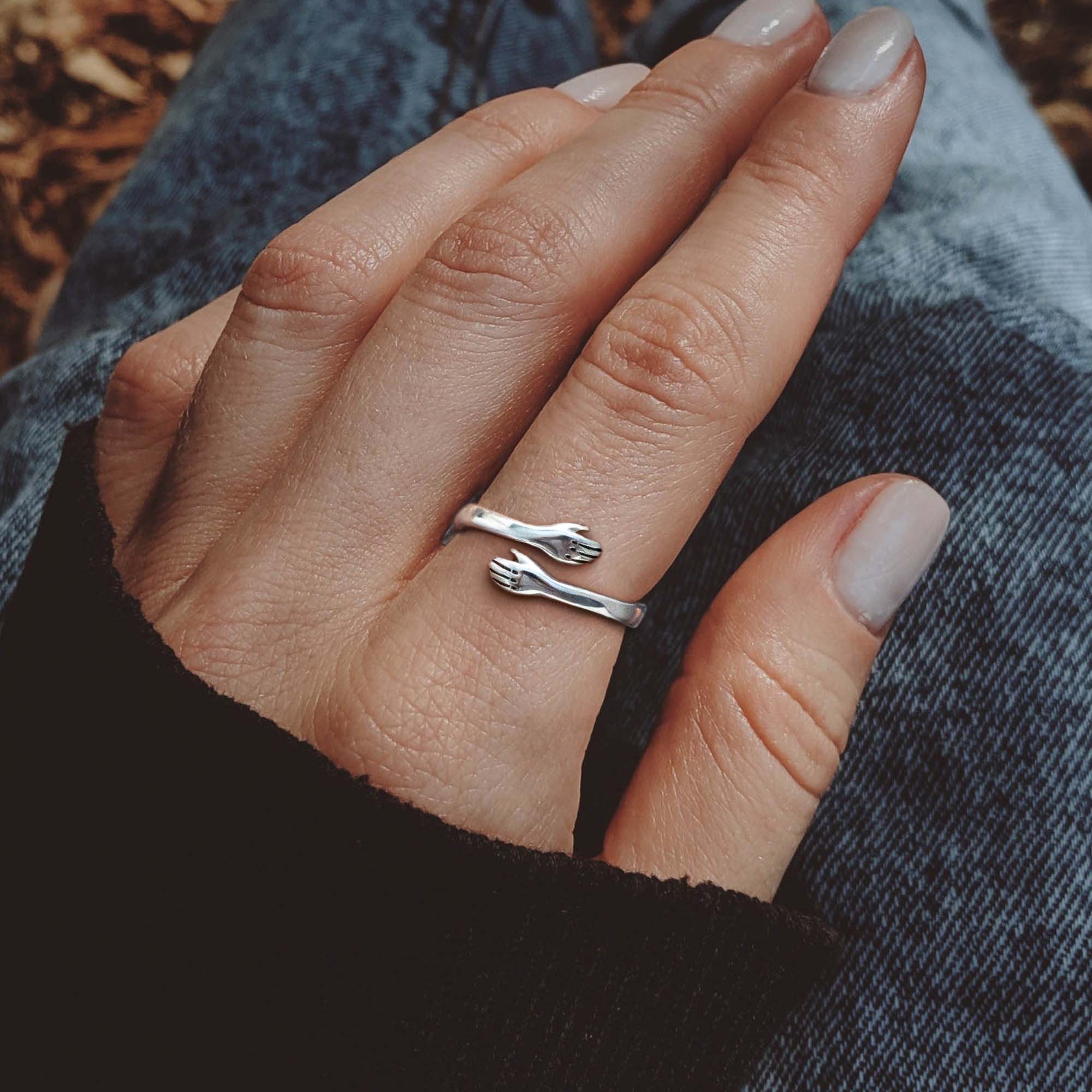 Anello Abbraccio Donna in Argento 925 Regolabile - Idea Regalo per Lei - - abbraccio anello anello abbraccio donna jewelry Ring women ring - Concept Palermo