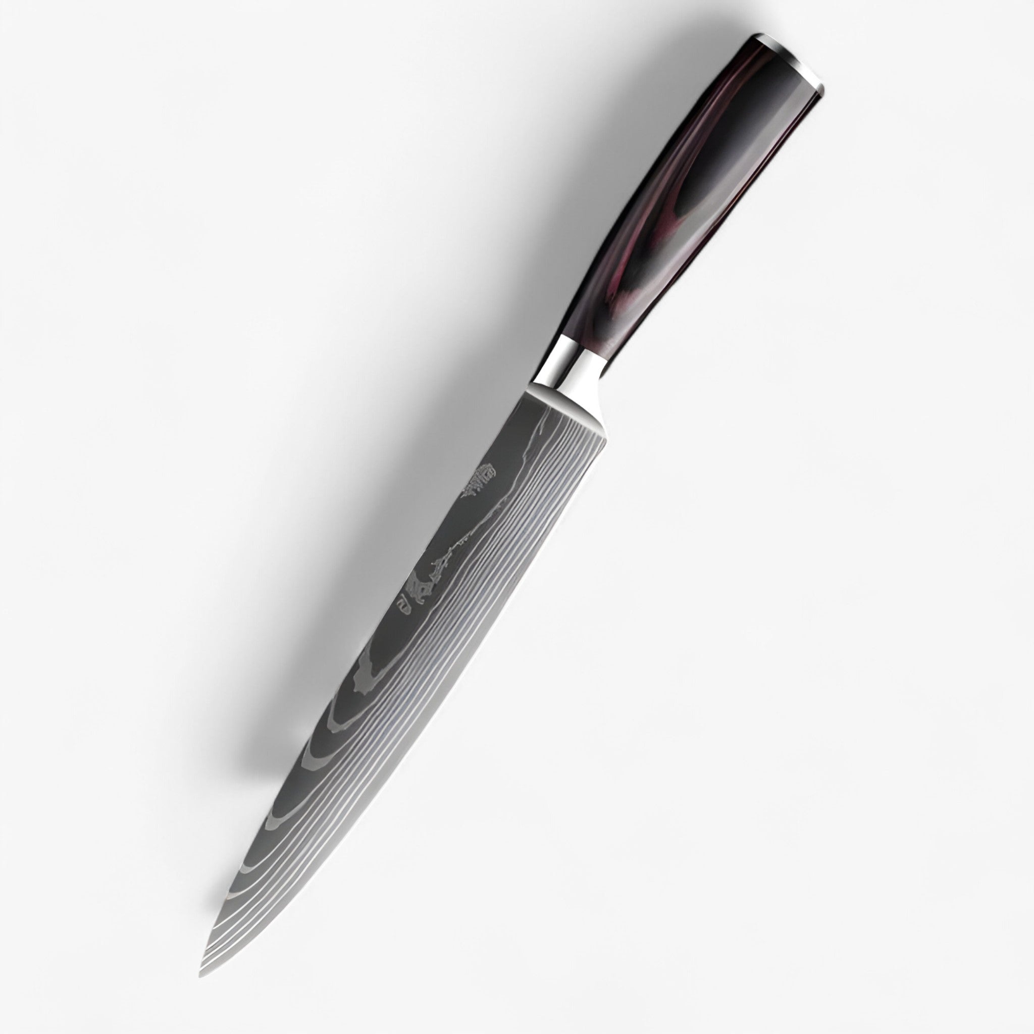 Set 8 Coltelli da Cucina Giapponesi Calla in Acciaio Damasco, Affilatissimi per Chef Professionisti - COLTELLO DA CARNE DA 8" - calla coltelli cucina damasco damascus pattern giapponesi high-quality knife home & garden Japanese knife kitchen knife set Kitchen Knives knife set knives motivo - Concept Palermo