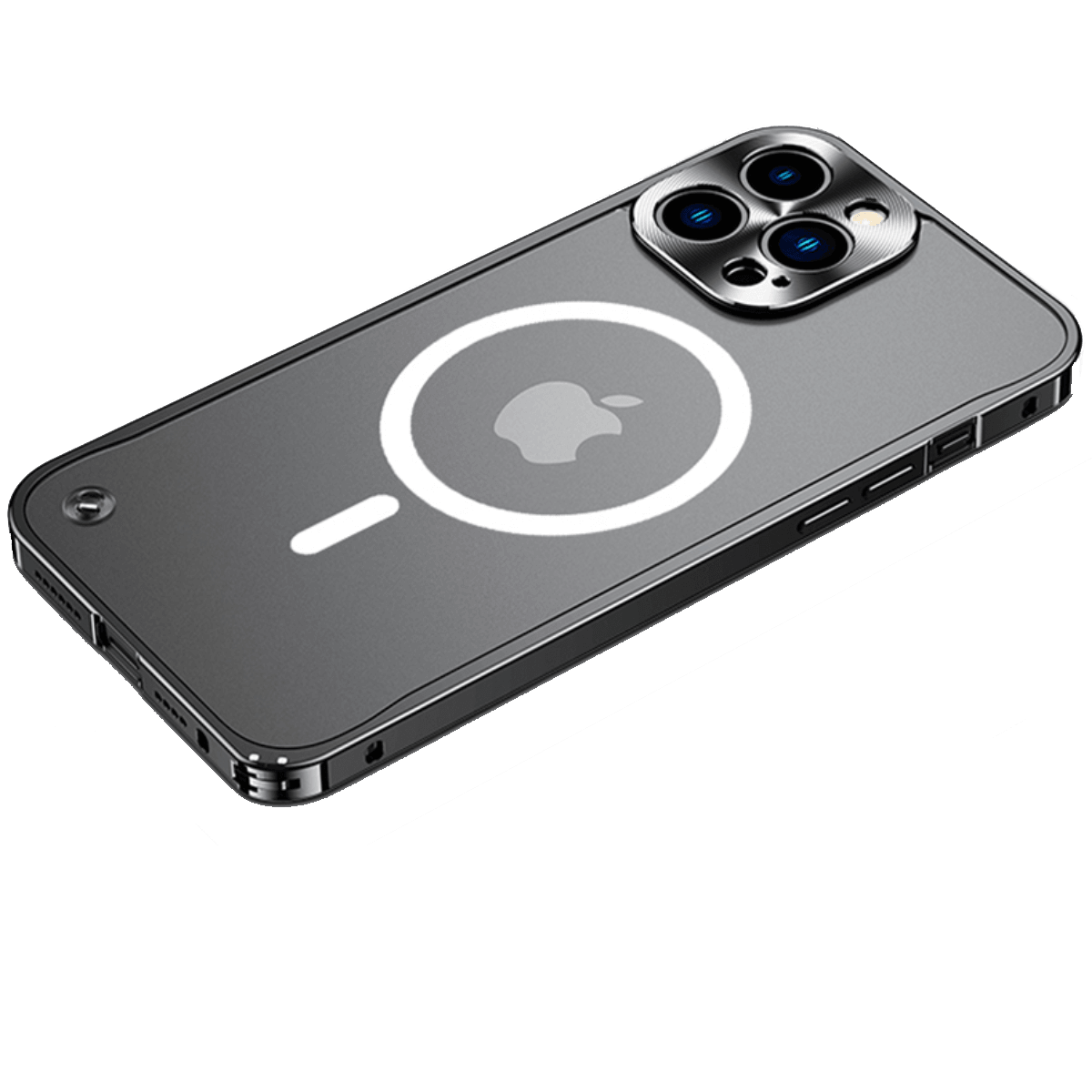 Cover iPhone 15 MagSafe Antiurto in Alluminio Rinforzato - Protezione Premium - Nero - alluminio custodia custodia alluminio gadgets iPhone case Luxe iPhone Case magsafe - Concept Palermo