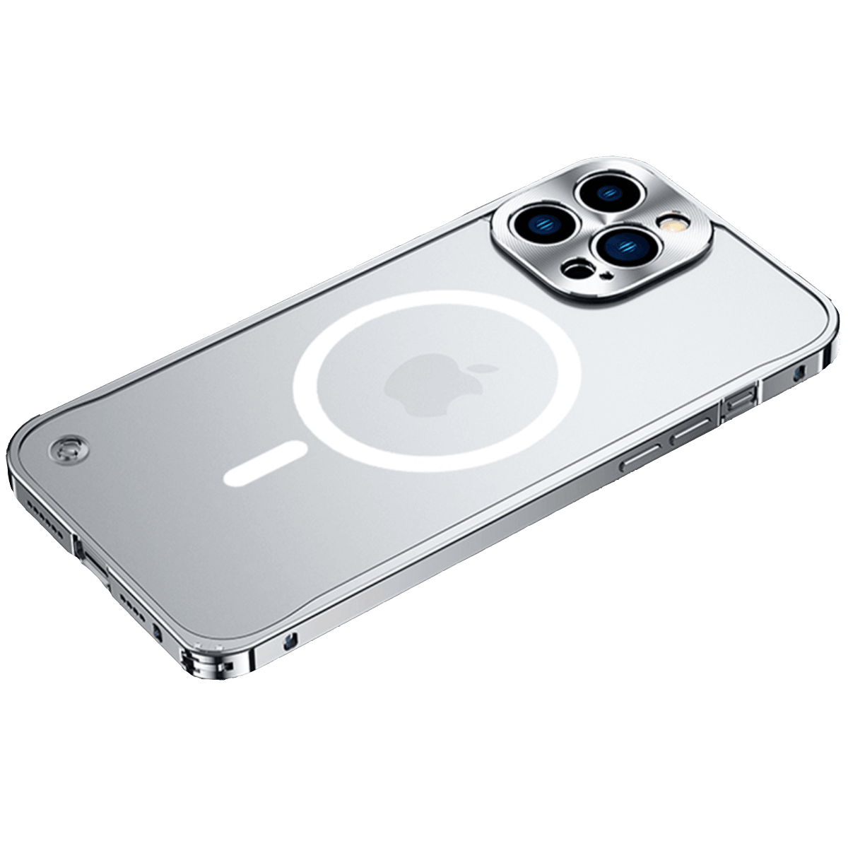 Cover iPhone 15 MagSafe Antiurto in Alluminio Rinforzato - Protezione Premium - Argento - alluminio custodia custodia alluminio gadgets iPhone case Luxe iPhone Case magsafe - Concept Palermo