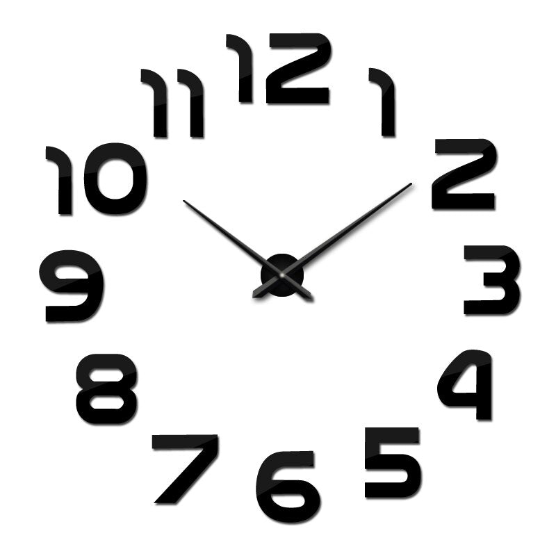 Grande orologio da parete in acrilico 3D Modern Time Display - Aggiunge un design e profondità al tuo spazio Uomo - Nero - acrilico aggiunge design display home & garden modern orologio orologio parete wall clocks - Concept Palermo