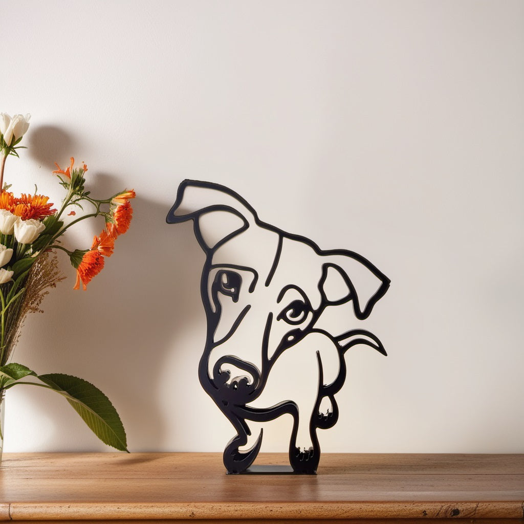 Scultura Astratta Moderna Cane Uomo in Resina, Statua Decorativa Design Unico per Interni - Jack Russell - astratte cani home & garden sculture sculture astratte showvariant uomo - Concept Palermo
