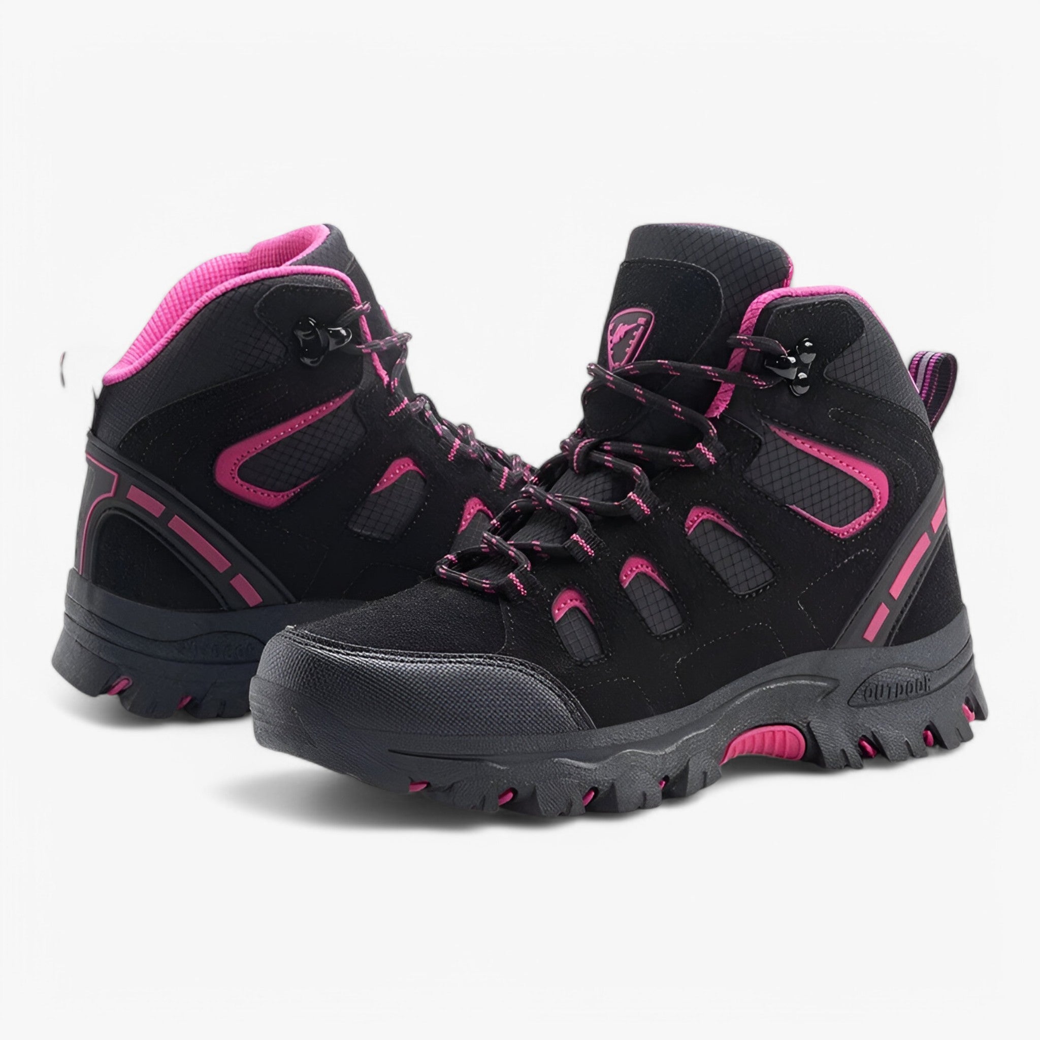 Scarpe da trekking con suola esterna antiscivolo Pelle Uomo - Rosa nera 2 - antiscivolo esterna hiking boots hiking shoes pelle scarpe scarpe trekking shoes suola trekking - Concept Palermo