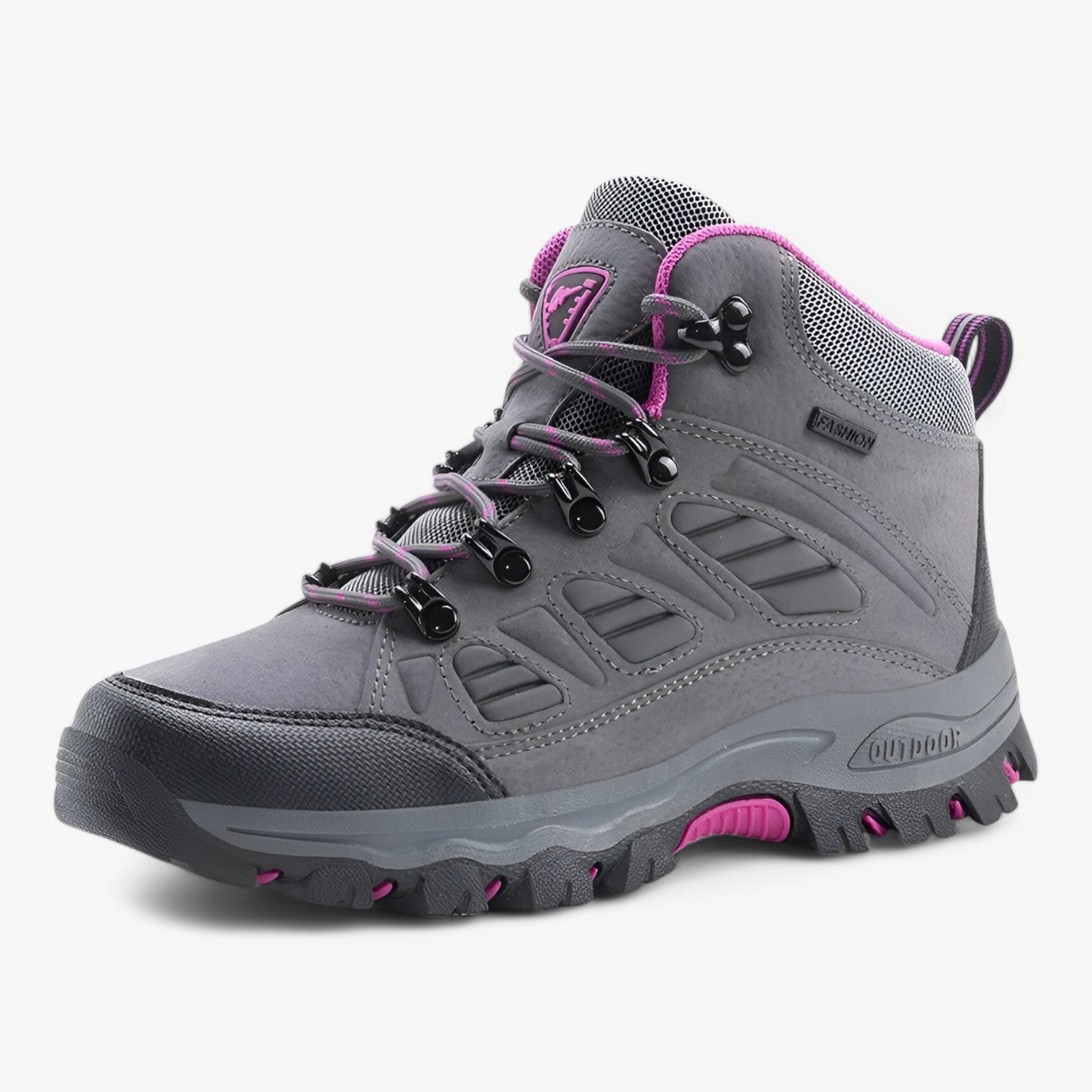 Scarpe da trekking con suola esterna antiscivolo Pelle Uomo - Rosa grigio scuro - antiscivolo esterna hiking boots hiking shoes pelle scarpe scarpe trekking shoes suola trekking - Concept Palermo
