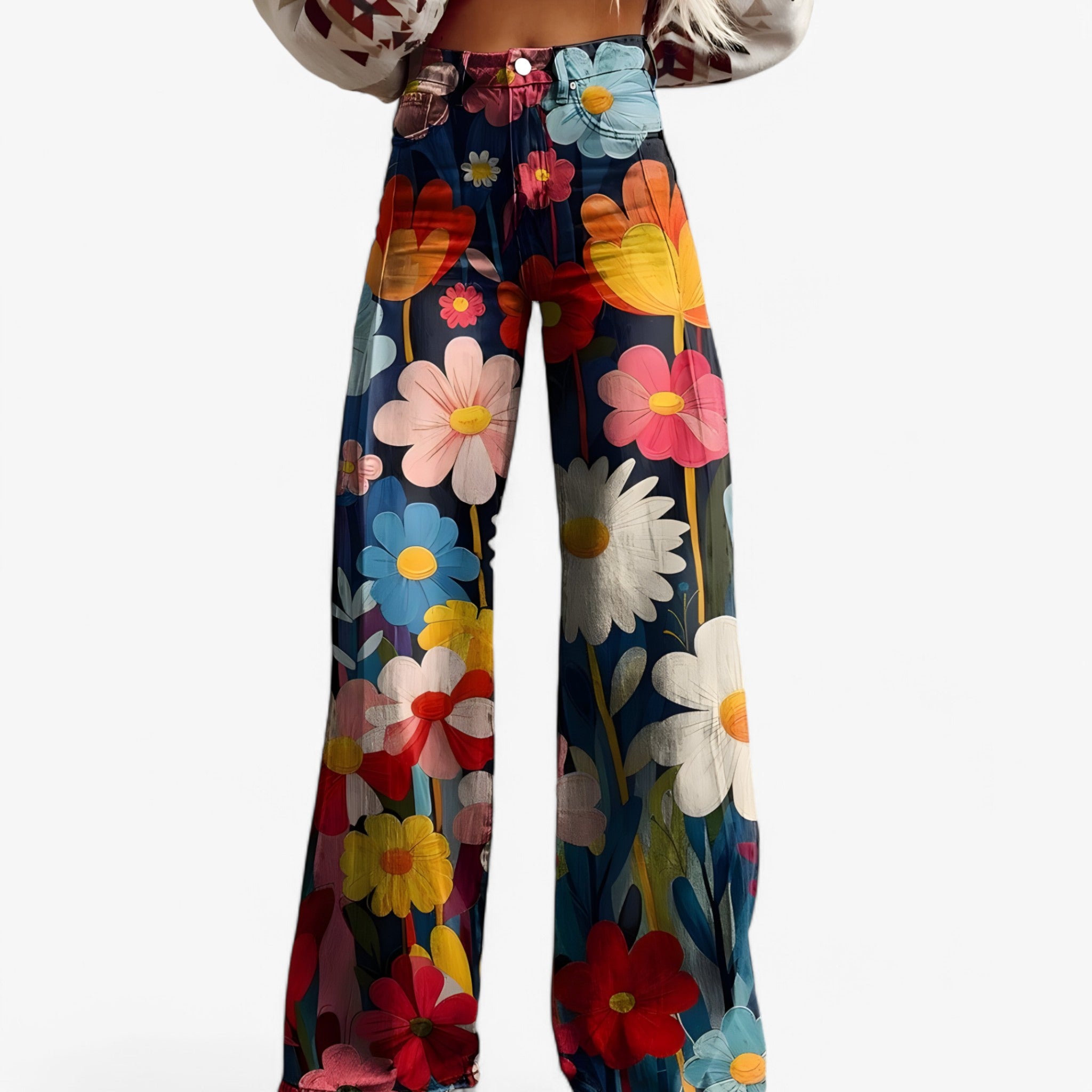 Pantaloni a gamba larga - Casual e alla moda Uomo - Sogno di fiori - alla casual gamba larga moda pantaloni pantaloni gamba pants - Concept Palermo