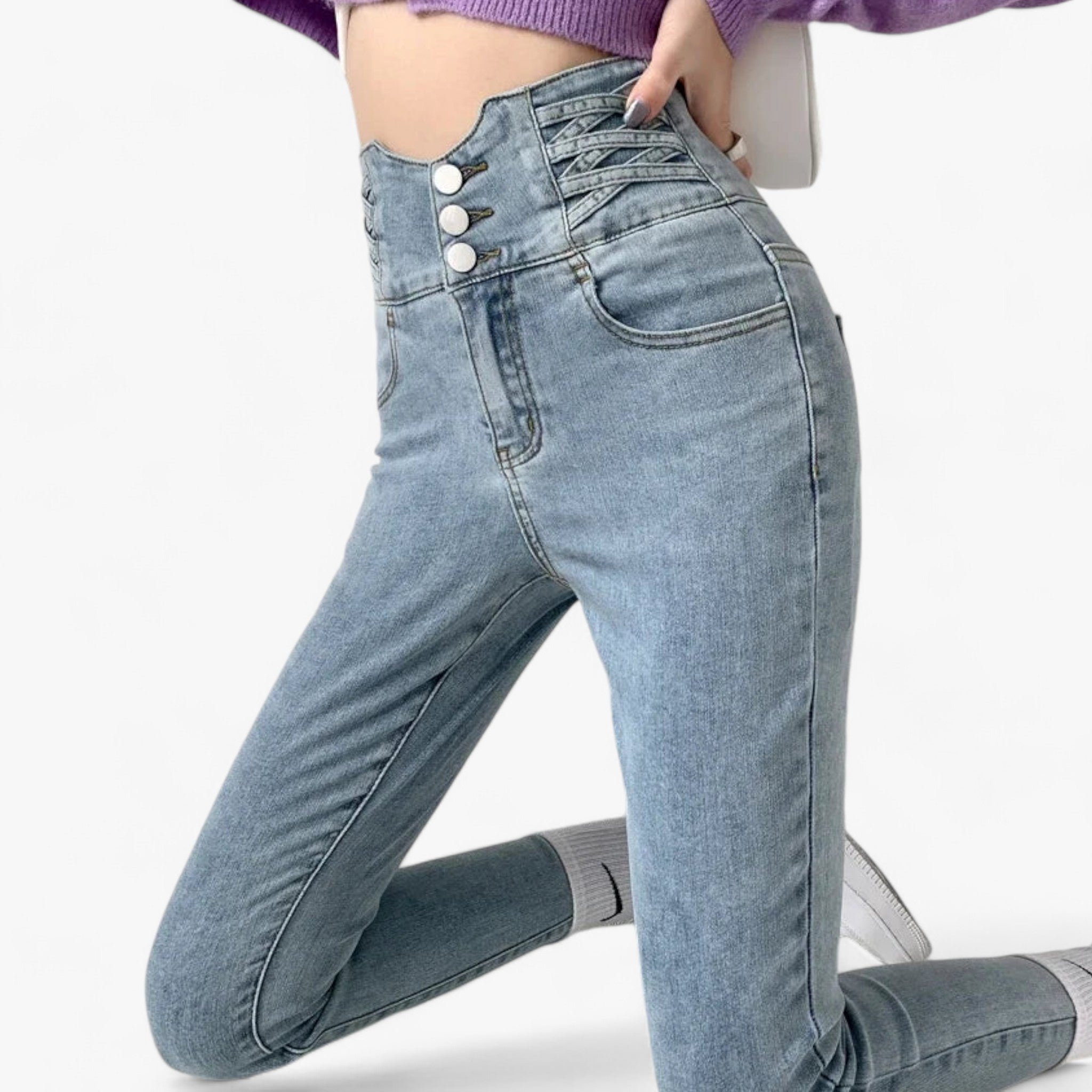 Jeans skinny a matita - Elastico sottile per una vestibilità più snella - - elastico jeans jeans skinny matita pants pants for women Pants women skinny snella sottile women pants - Concept Palermo