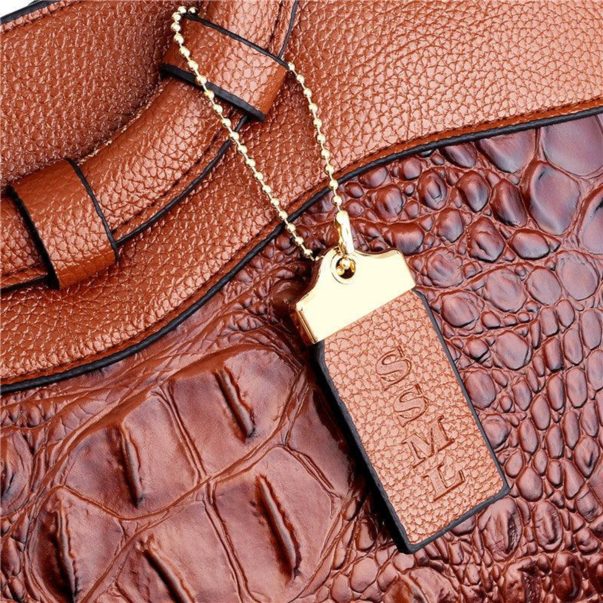 Borsa Donna LuxeCroco™ Nera Effetto Coccodrillo in Ecopelle con Tracolla Regolabile - - Bags borse donna handbags luxecroco Women's handbags - Concept Palermo