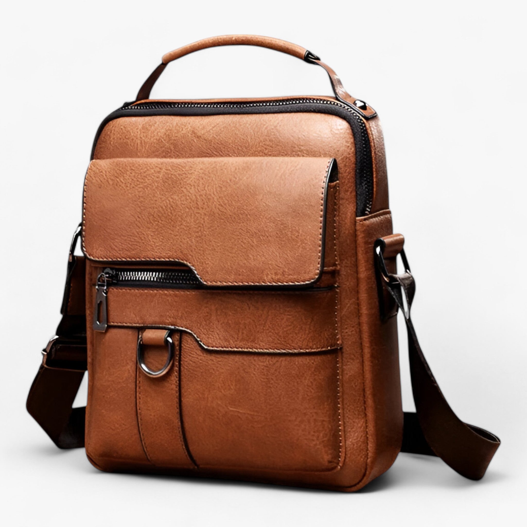 Borsa a tracolla LuxeLeather™ - Moderna ed Pelle - Marrone chiaro - bags borsa borsa tracolla Heren collectie luxeleather moderna Old (Google) old_google pelle tracolla - Concept Palermo