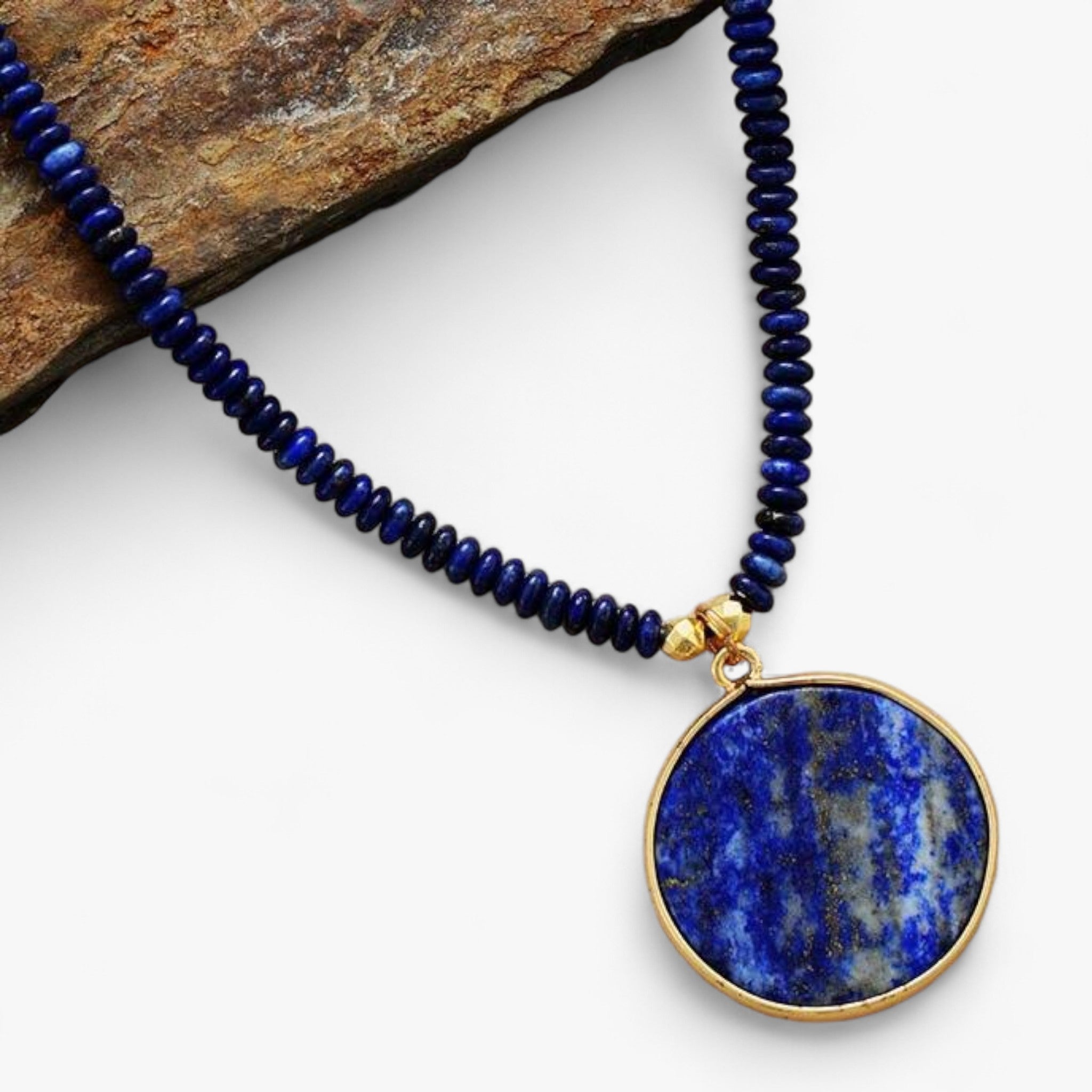 Collana Ronda in Lapislazzuli Curativo MidnightMoon Blu Lana - - collana collana ronda curativo jewelry lana lapislazzuli midnightmoon necklace NECKLACES Necklaces for Women ronda - Concept Palermo