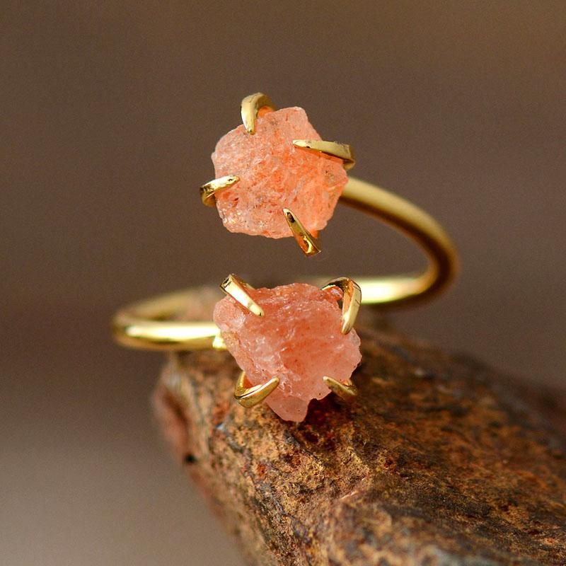 Anello regolabile Luxera Raw Stone in ametista e quarzo Donna - Trimestre - ametista anello anello regolabile donna jewelry luxera quarzo regolabile Rings womens ring - Concept Palermo