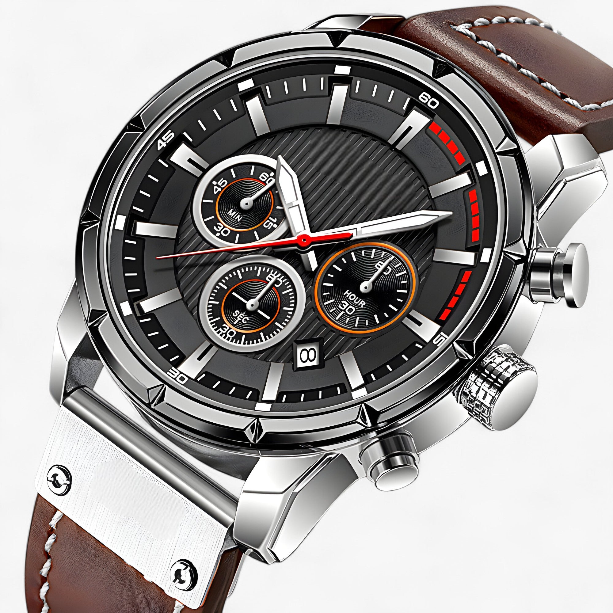 Orologio da Uomo - Stile Robusto con Luce Integrata - Marrone nero - dom titan | orologio da uomo - stile robusto con luce integrata - €25 integrata luce new_for_google_may orologio orologio uomo robusto stile uomo Watches - Concept Palermo