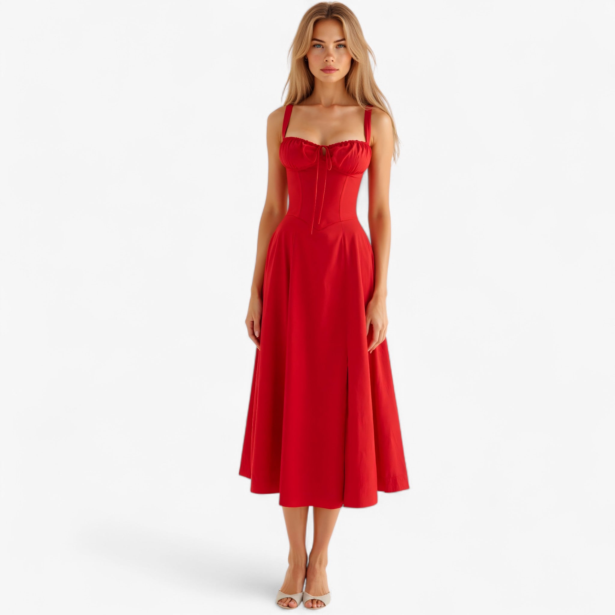 Vestito a vita Donna - Rosso - donna dresses vestito vestito vita vita - Concept Palermo