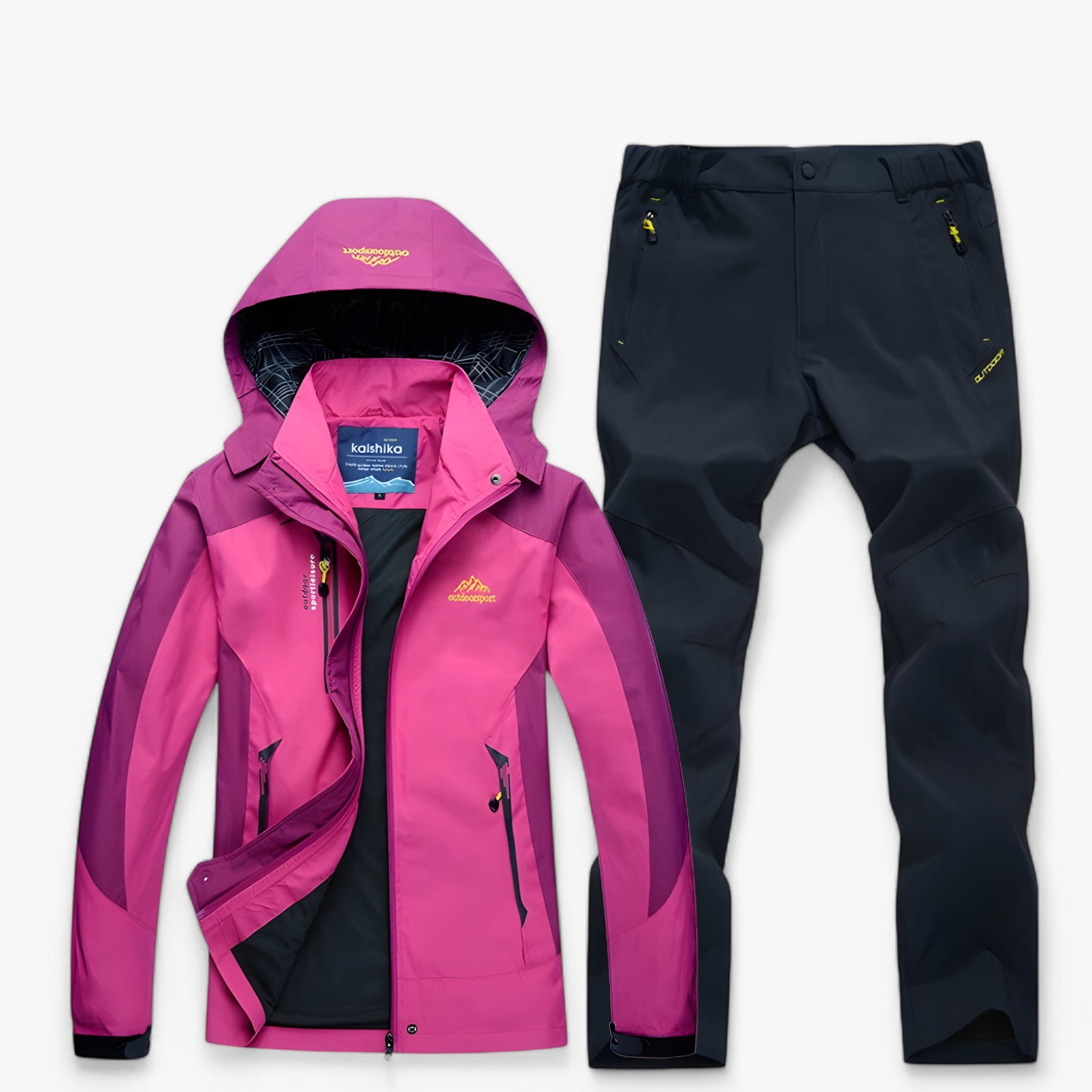 Set da escursionismo impermeabile con giacca e pantaloni Uomo - Rosa grigio - escursionismo escursionismo impermeabile giacca hiking set outfit impermeabile jackets and pants men's top clothes pantaloni Unisex uomo - Concept Palermo
