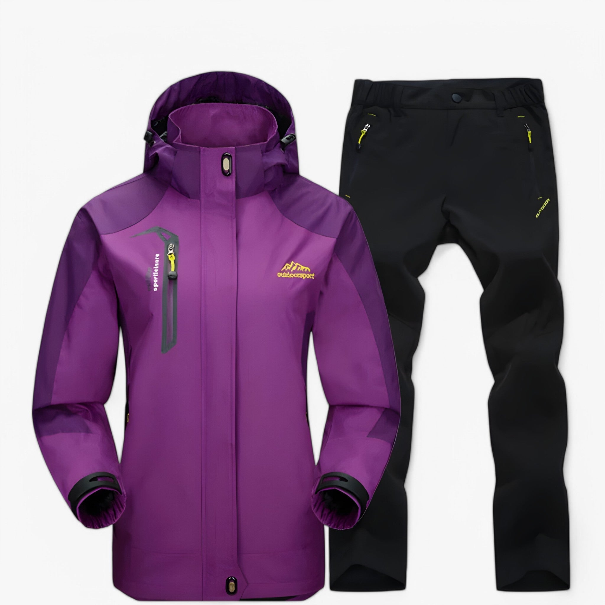 Set da escursionismo impermeabile con giacca e pantaloni Uomo - Viola nero - escursionismo escursionismo impermeabile giacca hiking set outfit impermeabile jackets and pants men's top clothes pantaloni Unisex uomo - Concept Palermo