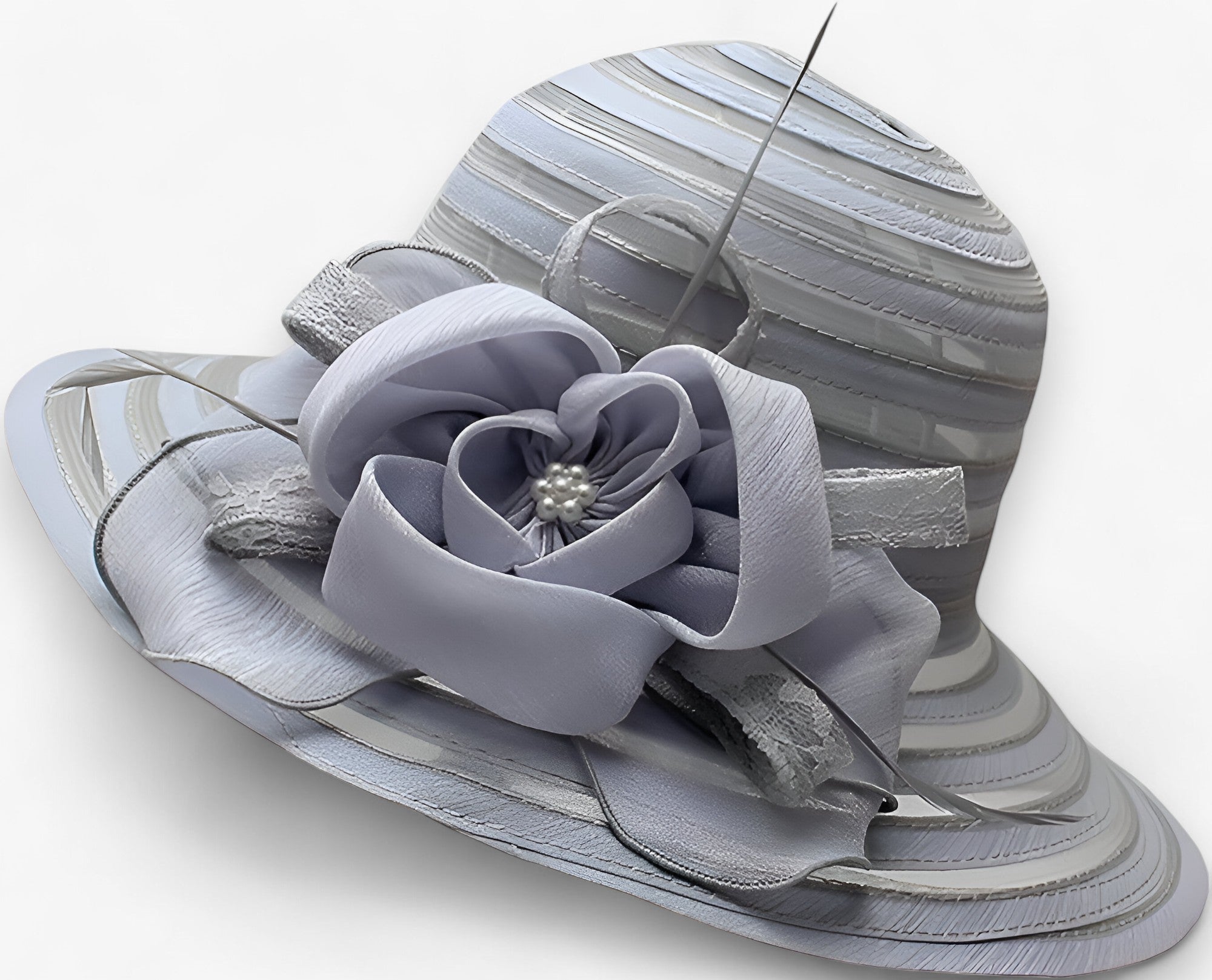 Cappello da sole in organza da donna - protezione solare - Grigio M56-58cm - cappello cappello sole donna hat organza protezione solare sole Spring and Summer summer Sun Hats white WOMEN women's hat womens fashion - Concept Palermo