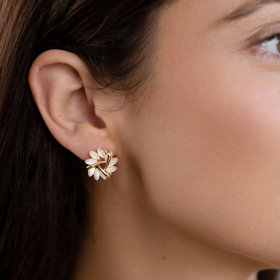 Orecchini Uomo in Oro con Opale Naturale - Eleganti e Moderni - - earrings GLAMOROUS jewelry opale orecchini orecchini opale Specialoccasionjewelry uomo - Concept Palermo