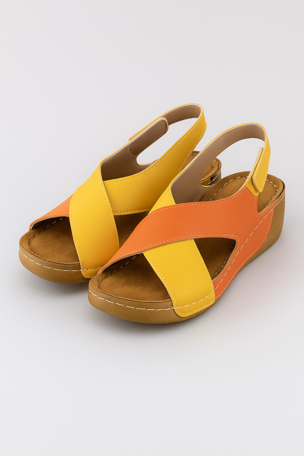 Sandali Donna Eleganti con Cinturino Incrociato e Tacco Basso, in Pelle Nera - Arancia - cinturino donna Frauen Sandalen incrociato sandali sandali donna sandals Summer - Concept Palermo