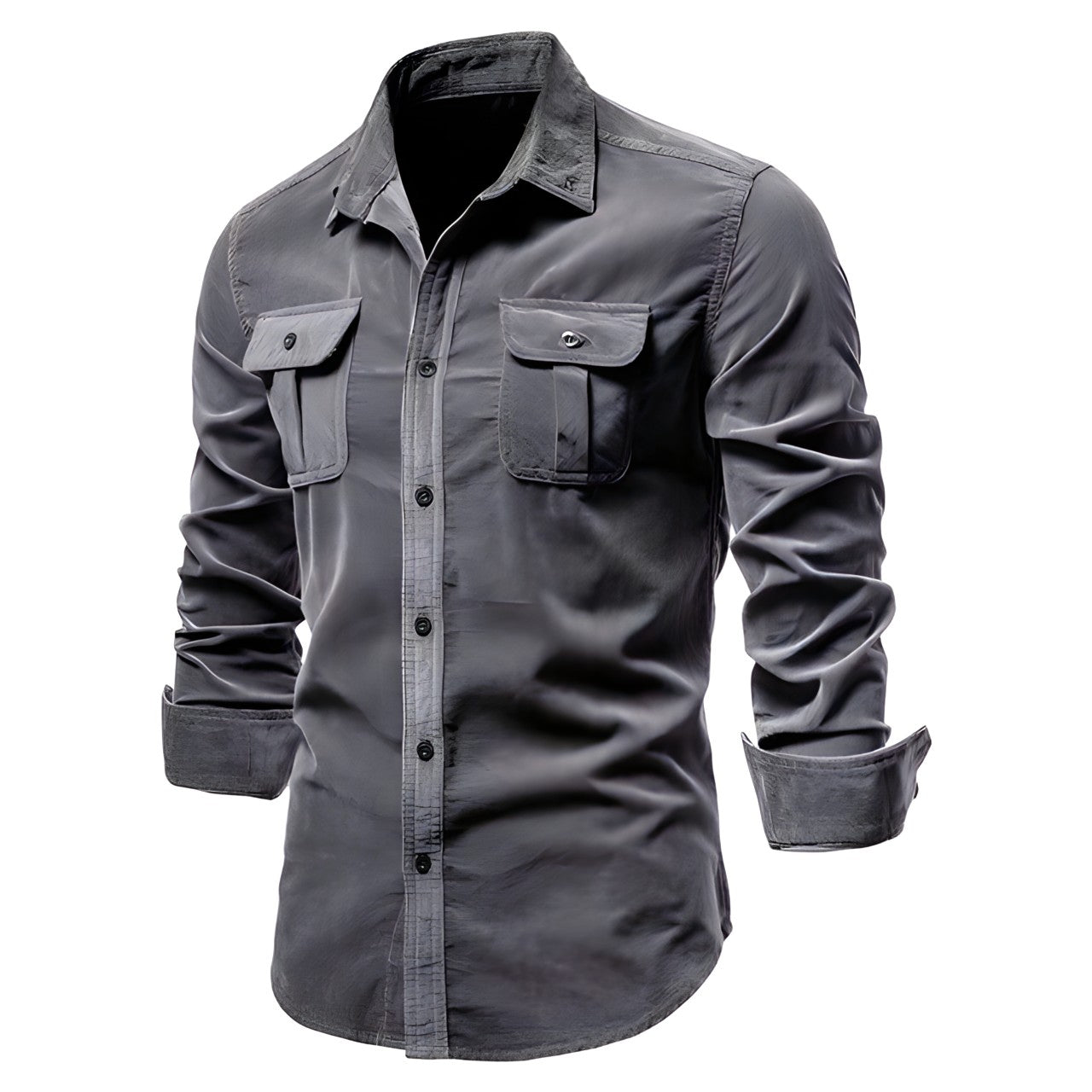 Camicia Uomo Maniche Lunghe - Tasche Petto, Stile Versatile